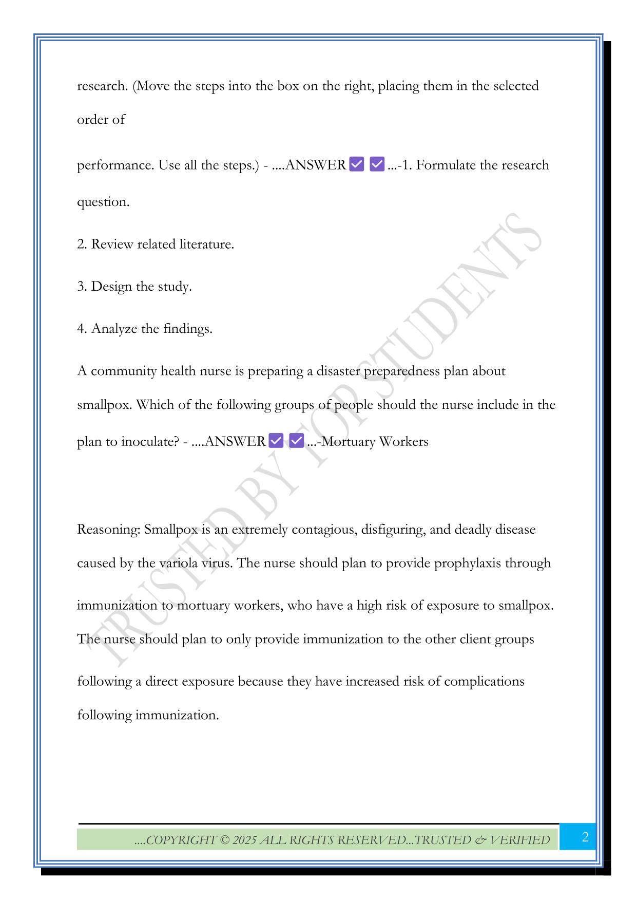 RN Learning System Community Health Practice Quiz 2025 Questions and Answers