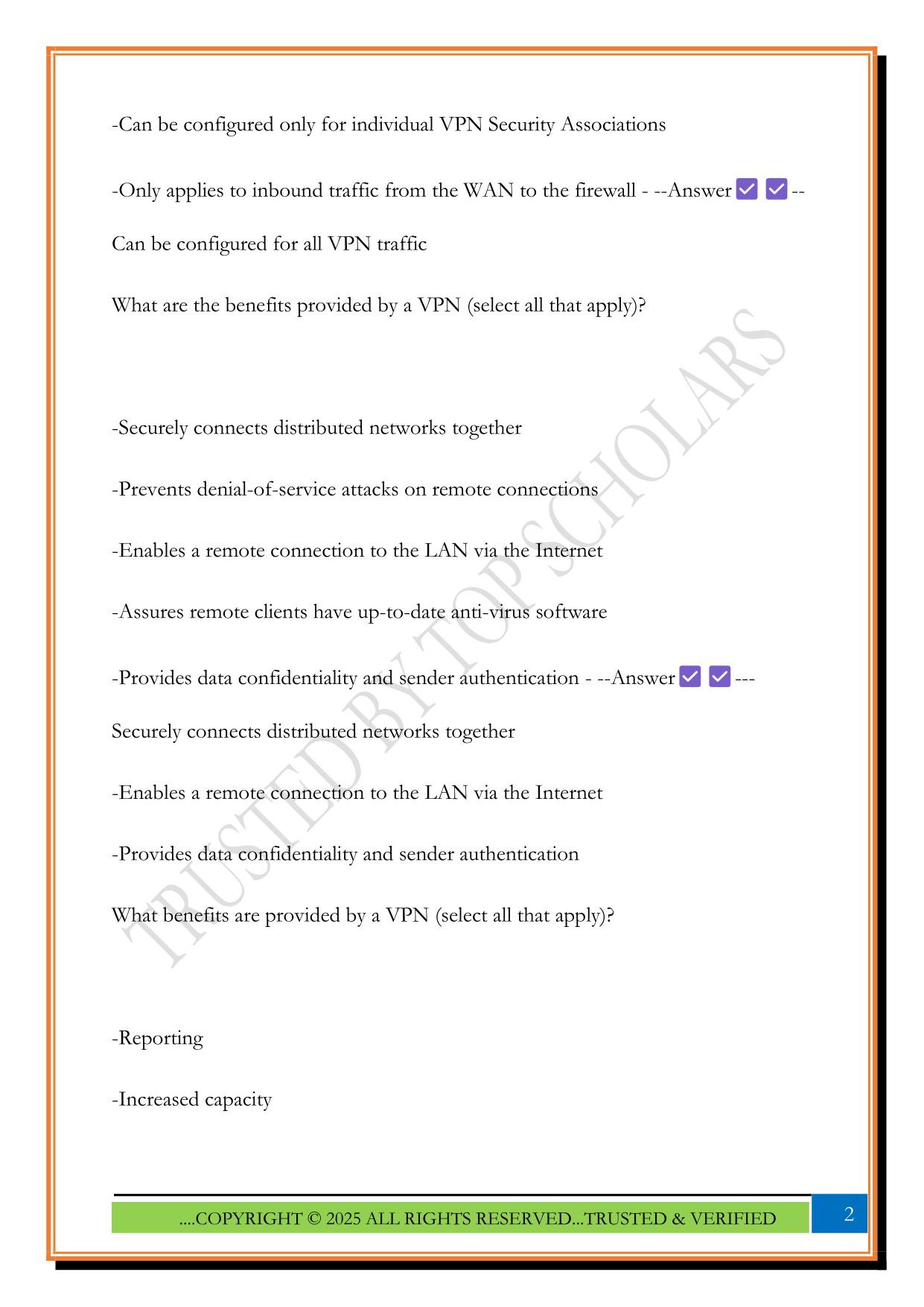 SONICWALL SNSA - SONICWALL SNSA - (2025) ACTUAL EXAM QUESTIONS AND ANSWERS