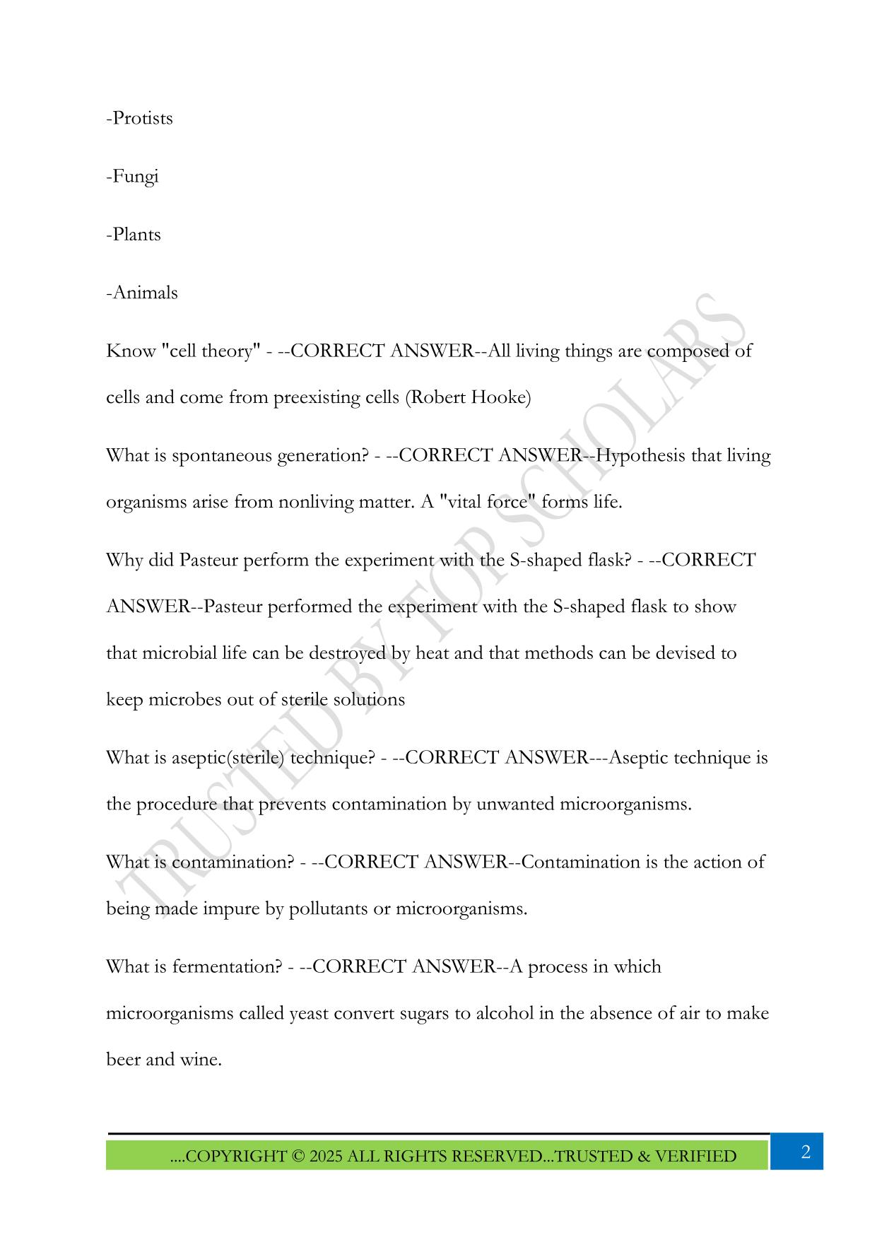 BSC 242- MicroBio (Menzel) Exam 2025 Questions and Answers