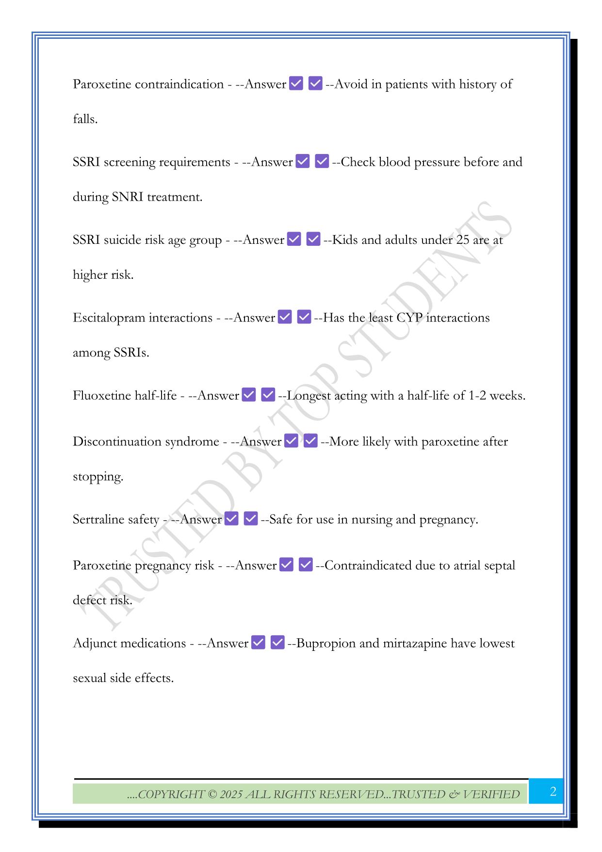 NR546 Final Exam Study Guide for Nursing Students Exam 2025 Questions and Answers