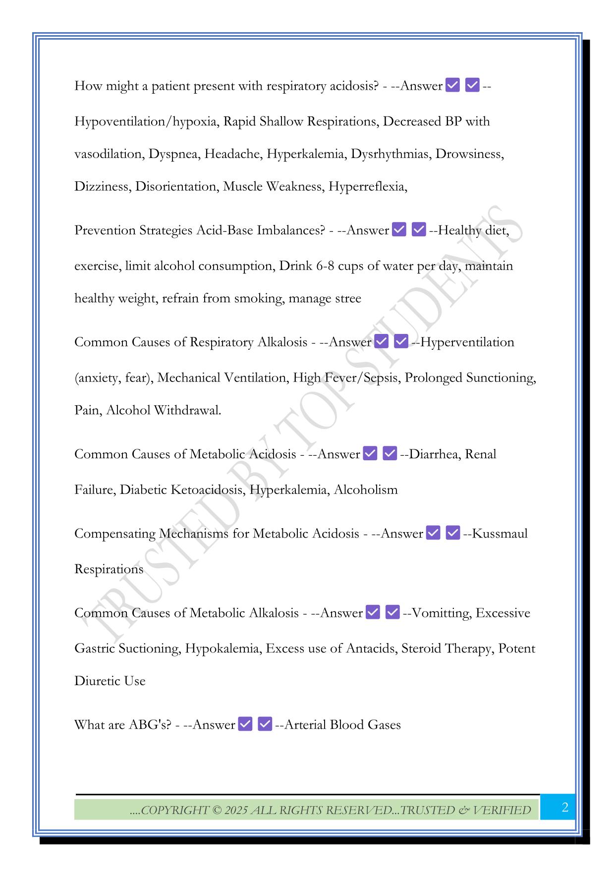 PRN 1178 Exam 2 Study Guide 2025 Questions and Answers