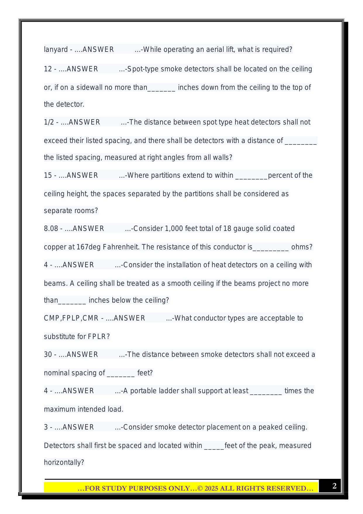 NICET FAS Level 1 Exam 2025 Questions and Answers