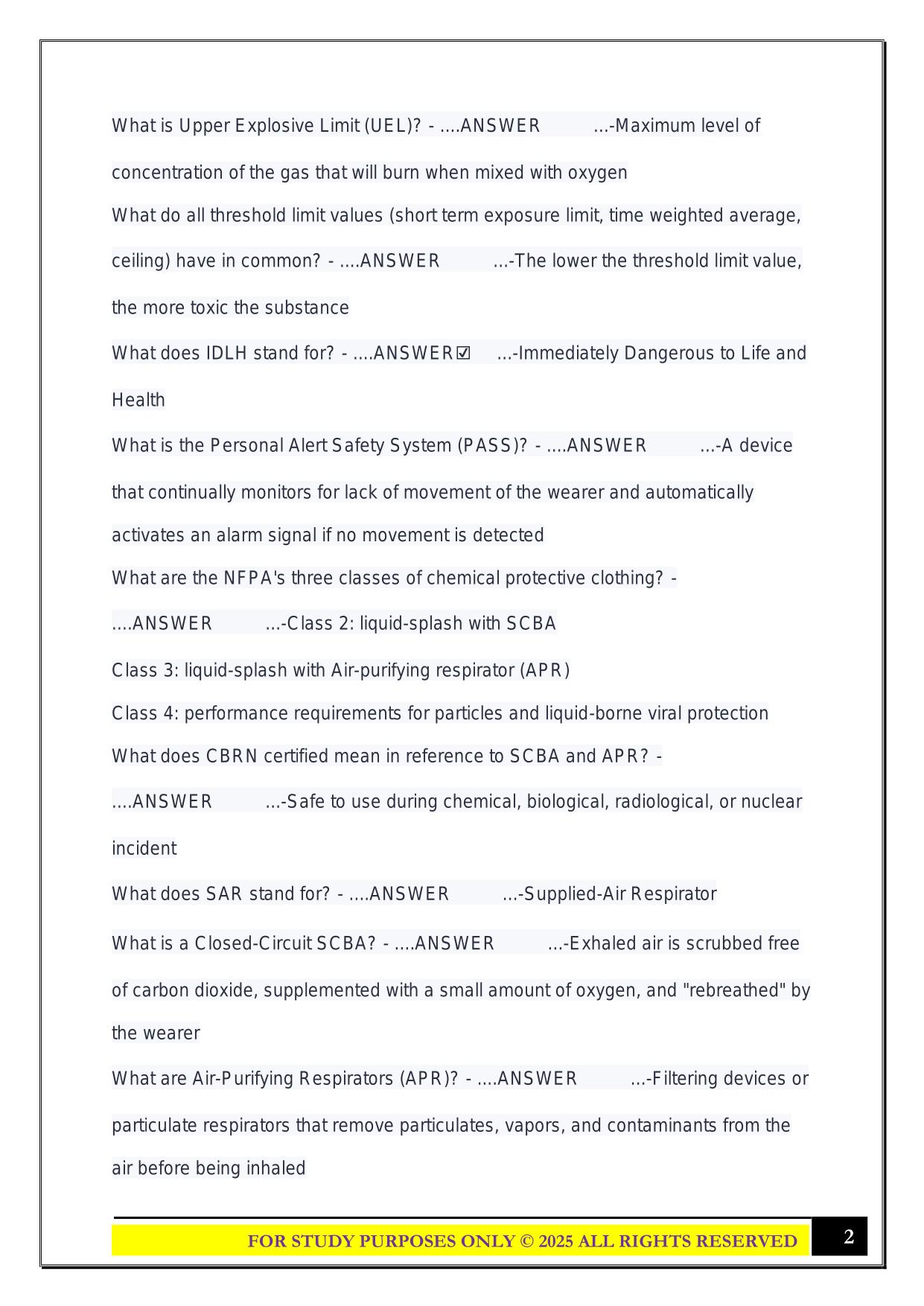 NFPA 1001 Exam 2025 Questions and Answers