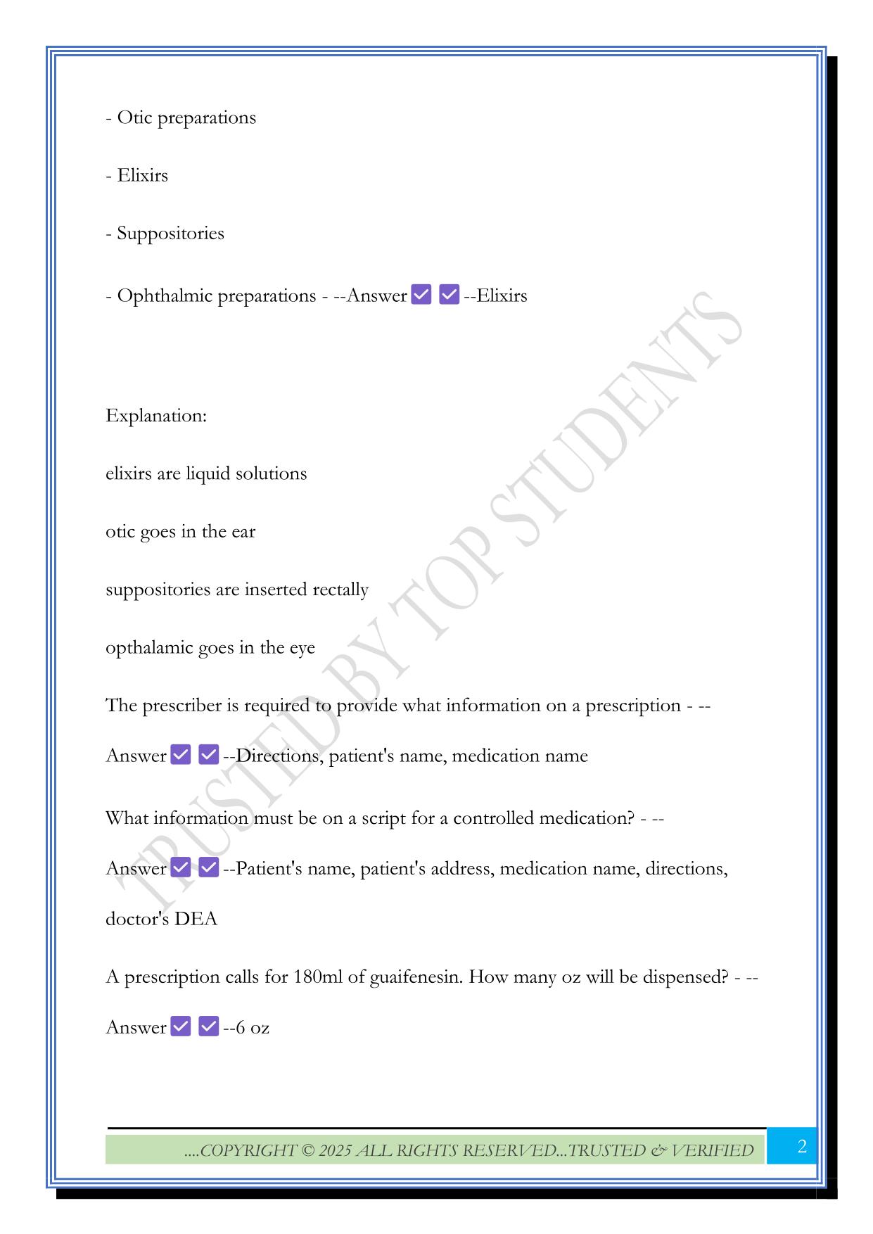 CVS Pharmacy Tech Study Guide 2025 Questions and Answers