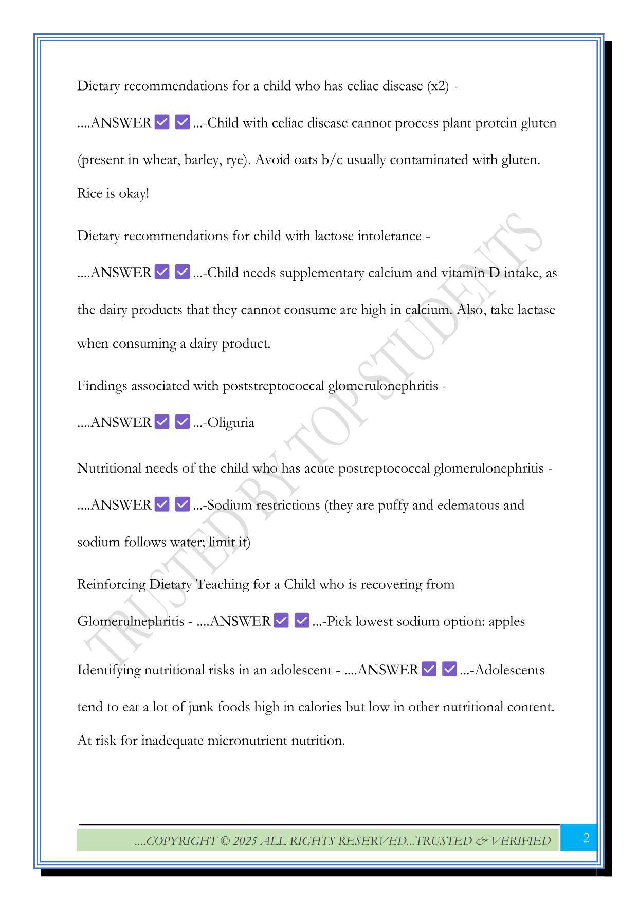 ATI CMS: Nursing Care of Children Exam 2025 Questions and Answers