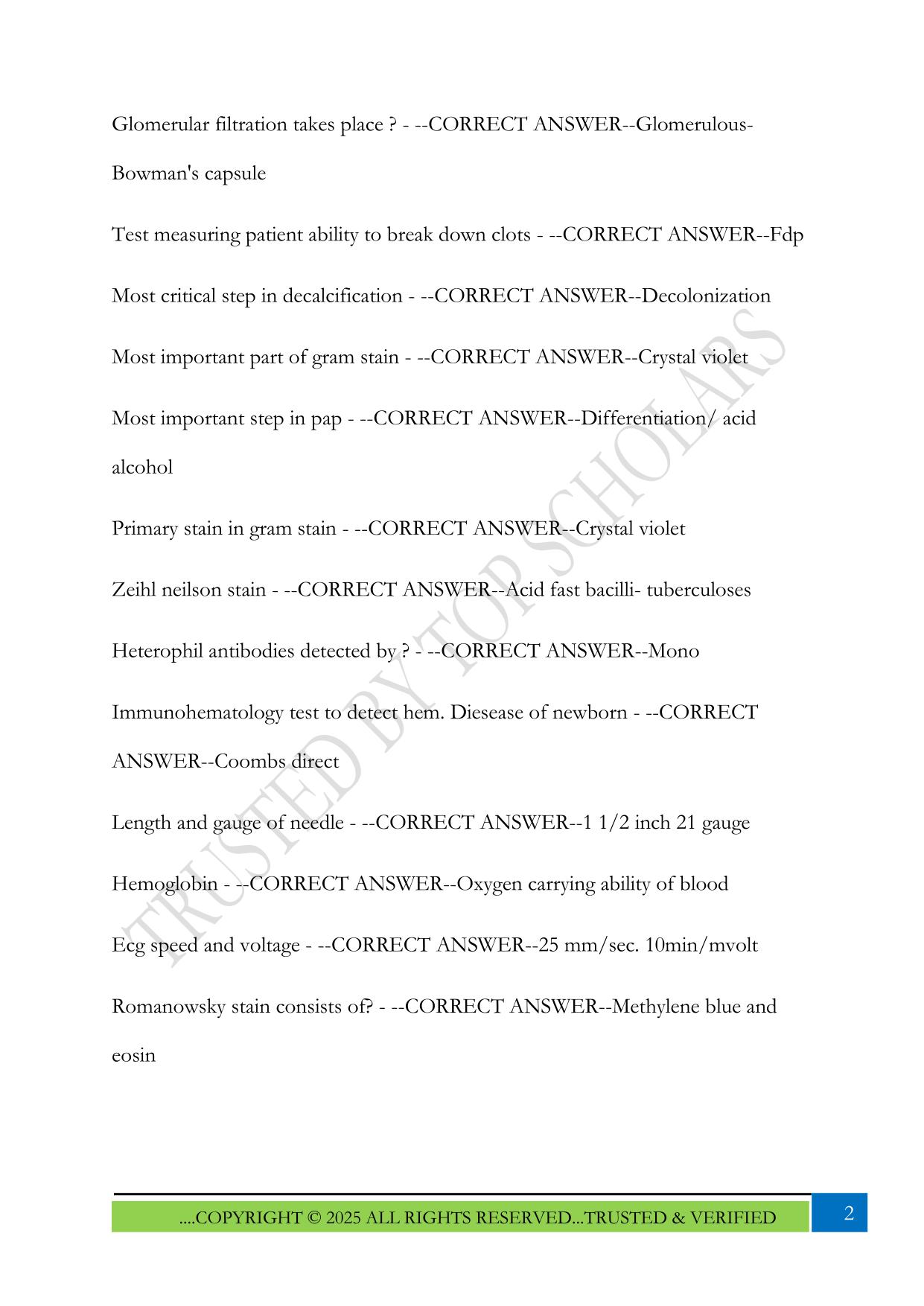 Csmls study Exam 2025 Questions and Answers