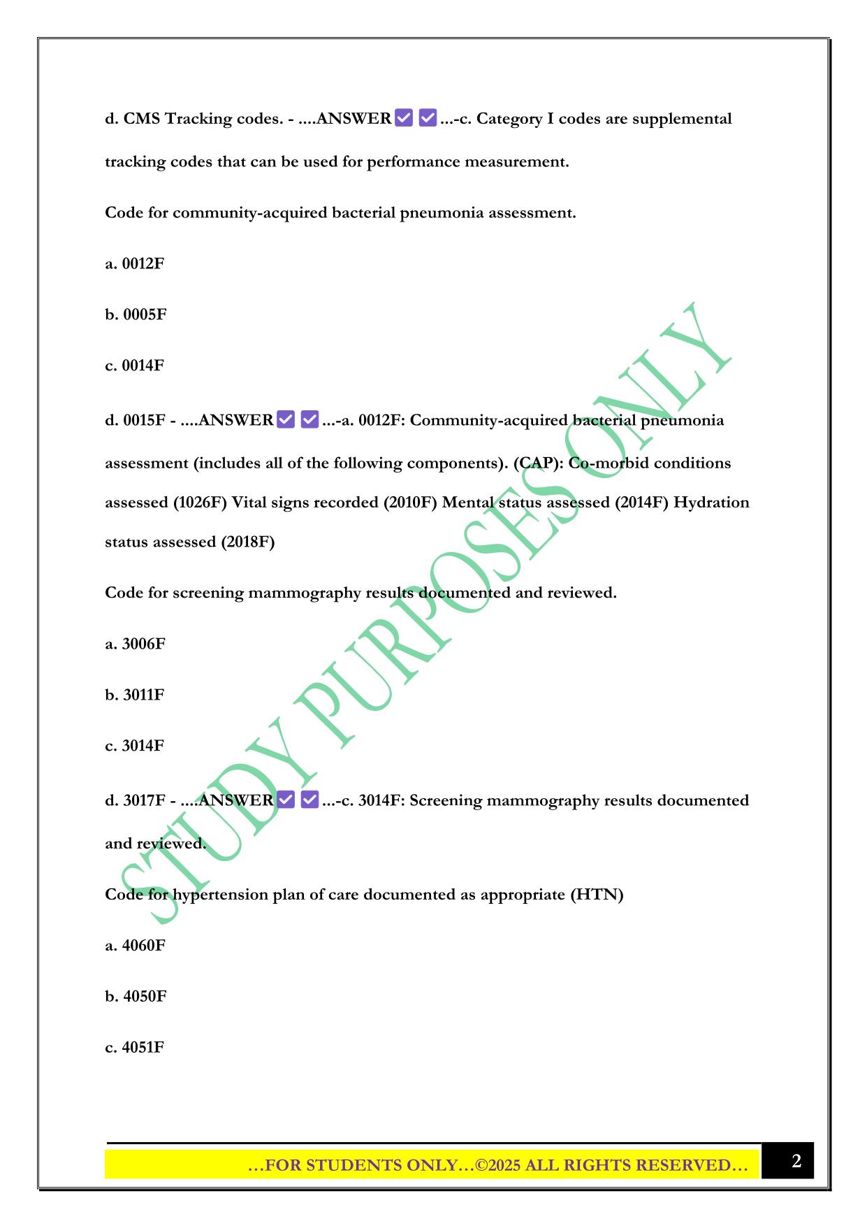 CPMA Practice Exam 2025 Questions and Answers