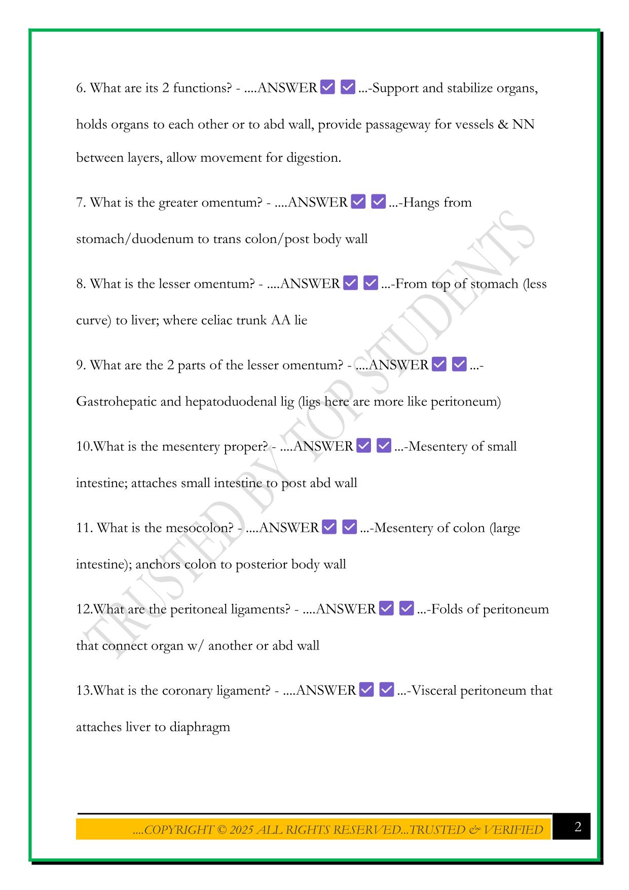 BIOL 2255 UNIT 4 EXAM – ANATOMY 2025 QUESTIONS AND ANSWERS