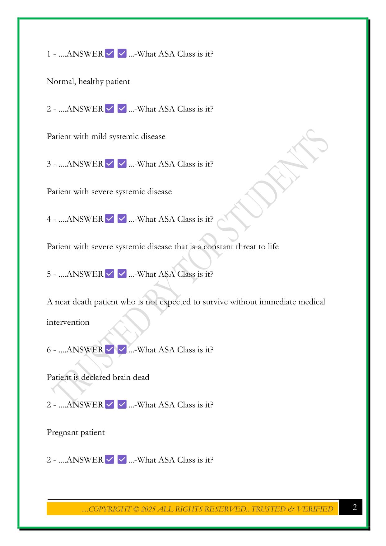CNOR-Safe Anesthesia Exam 2025 Questions and Answers