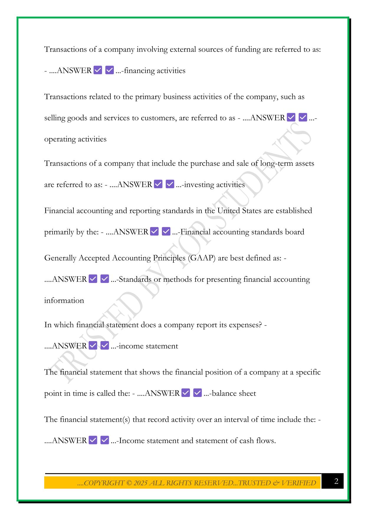 ACT 210 CSU TEST 1 2025 QUESTIONS AND ANSWERS