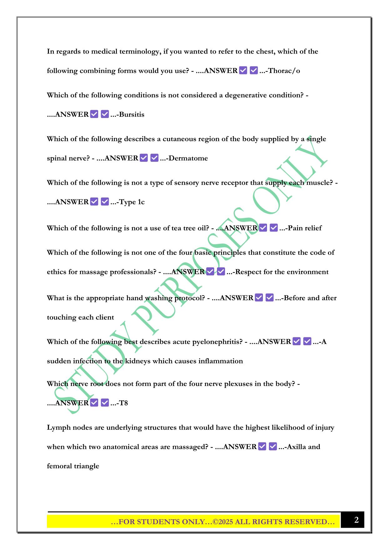 MBLEX Practice Test (AMTA App) 2025 Questions and Answers