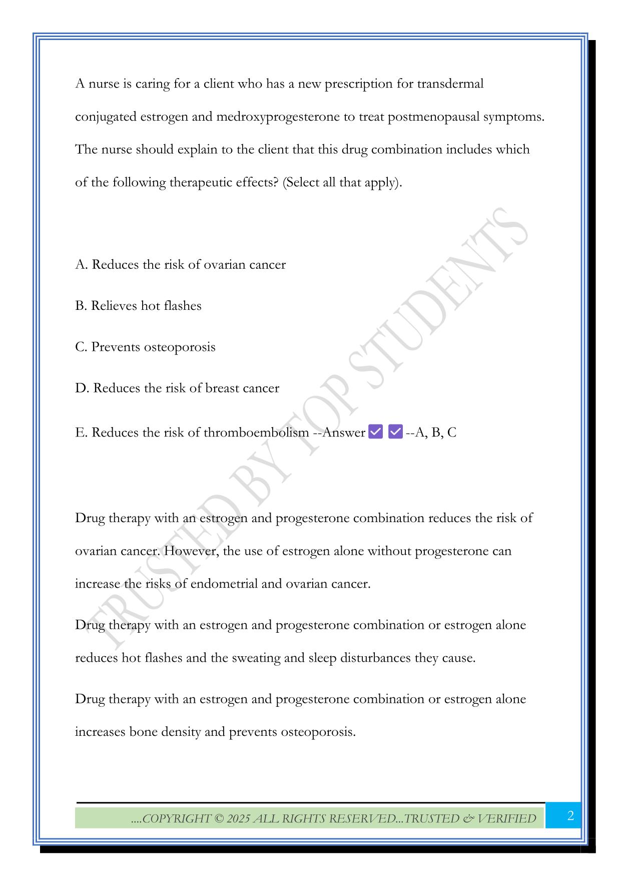 ATI - The Reproductive and Genitourinary Systems Exam 2025 Questions and Answers