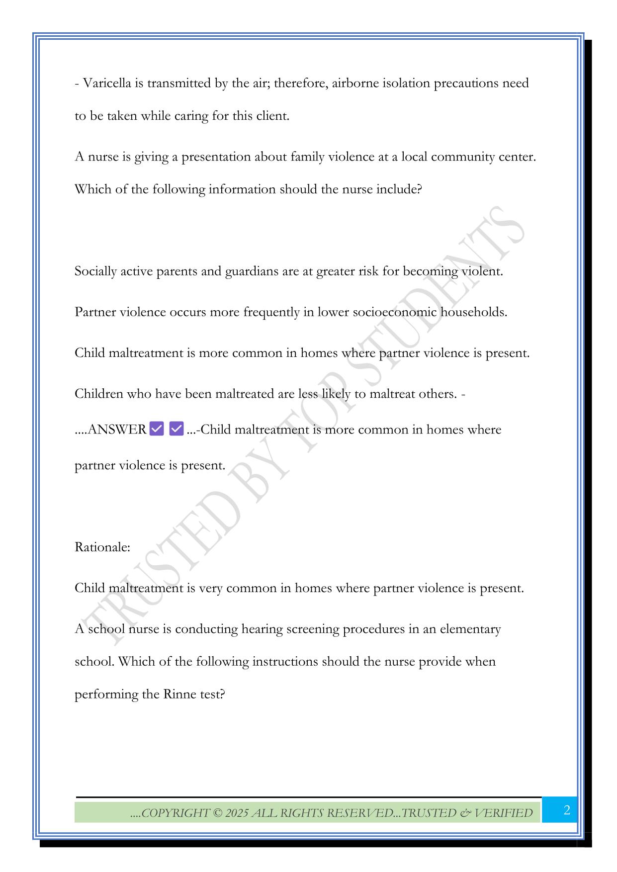 Community ATI Practice 2025 A Questions and Answers