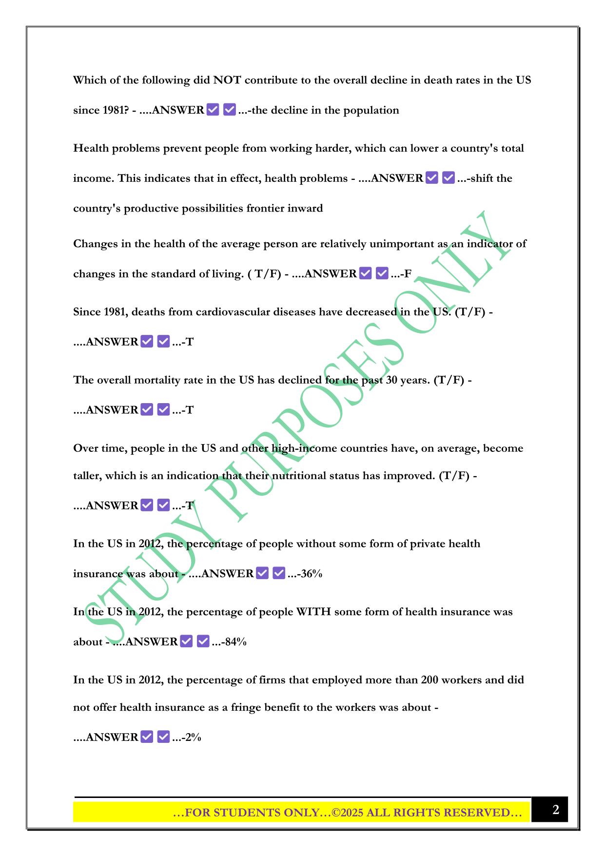 Chapter 5: Healthcare System Exam 2025 Questions and Answers