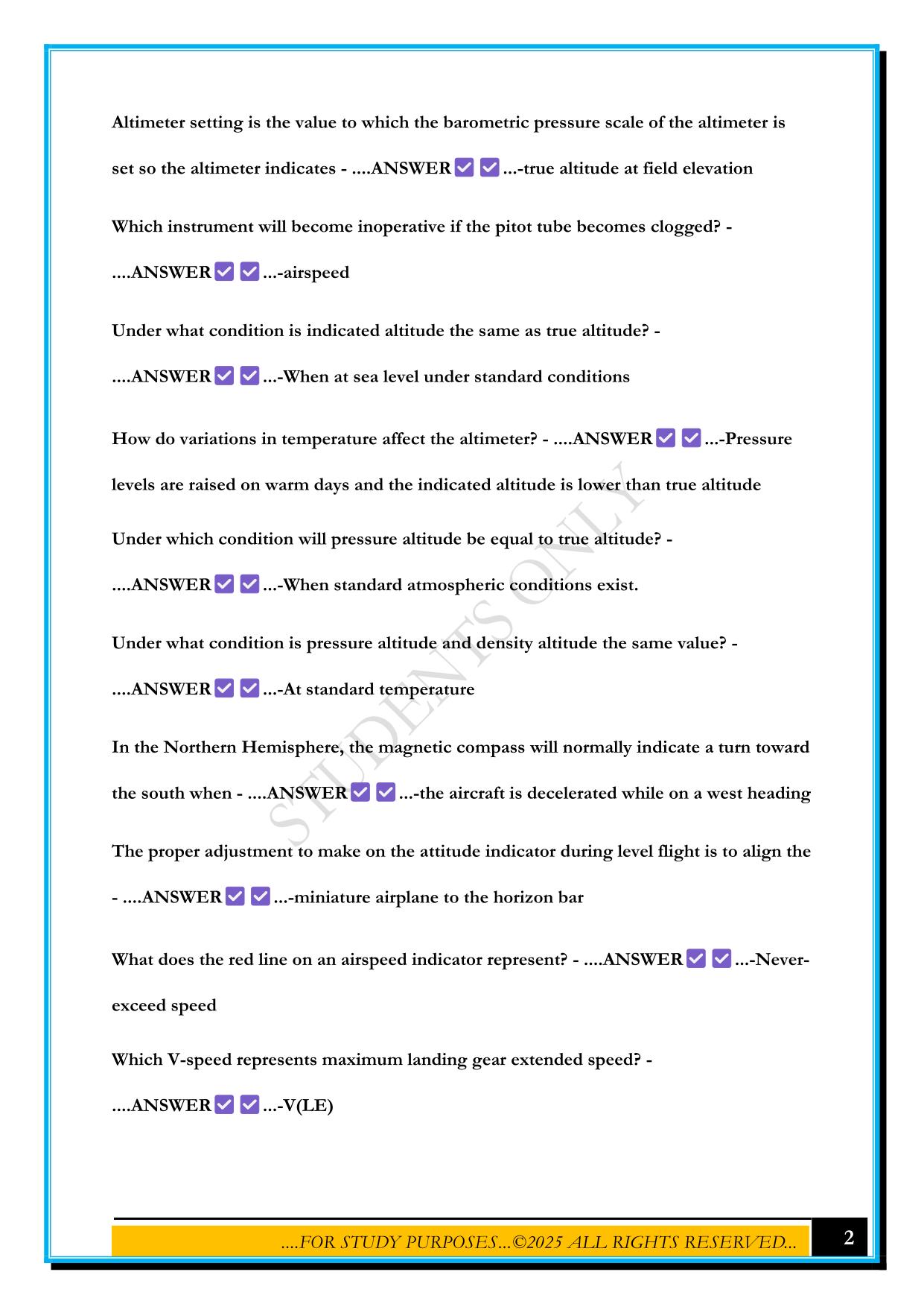 GROUND SCHOOL MIDTERM EXAM 2025 QUESTIONS AND ANSWERS