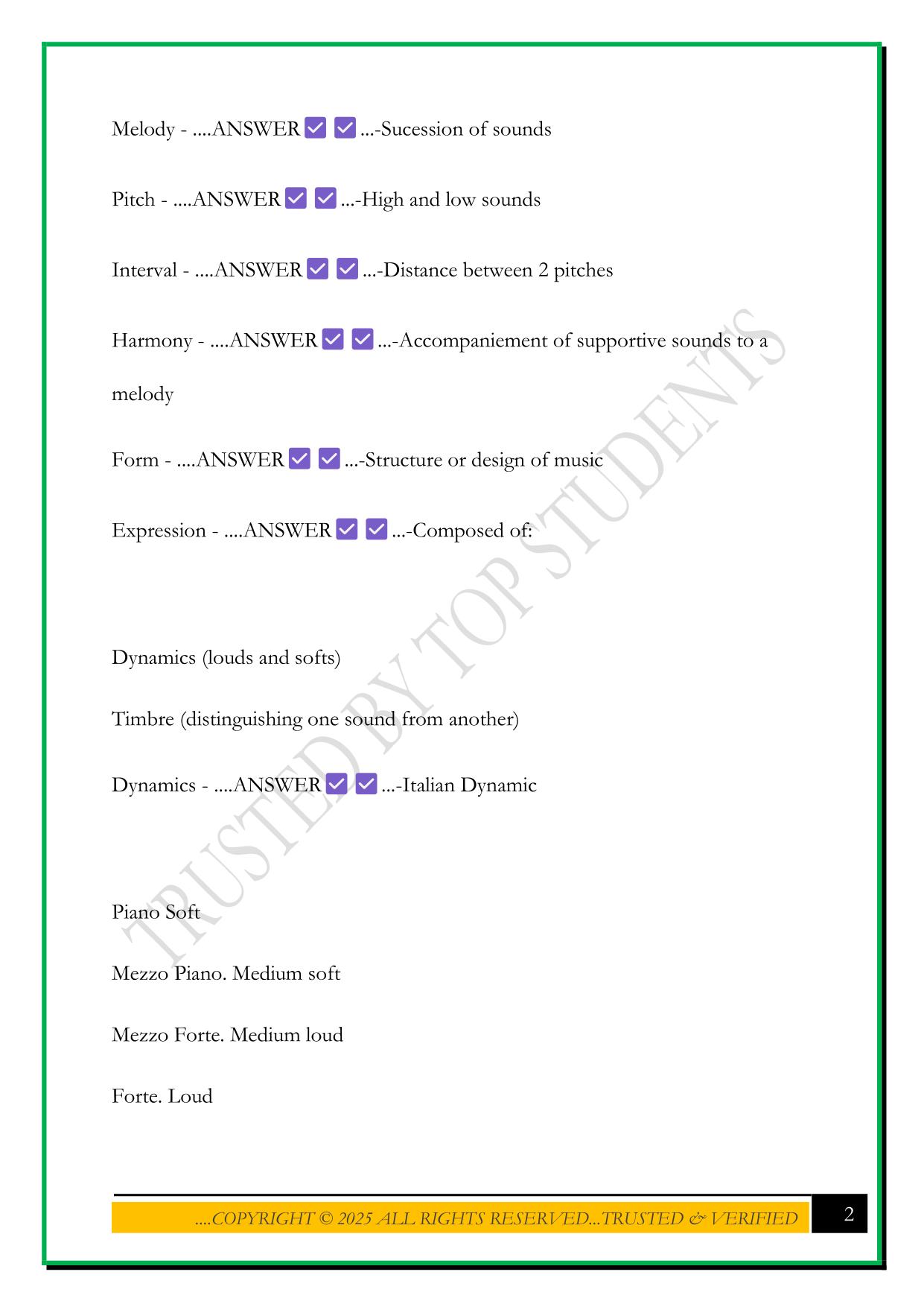 TEXES EC-6 (391) MUSIC EXAM 2025 QUESTIONS AND ANSWERS