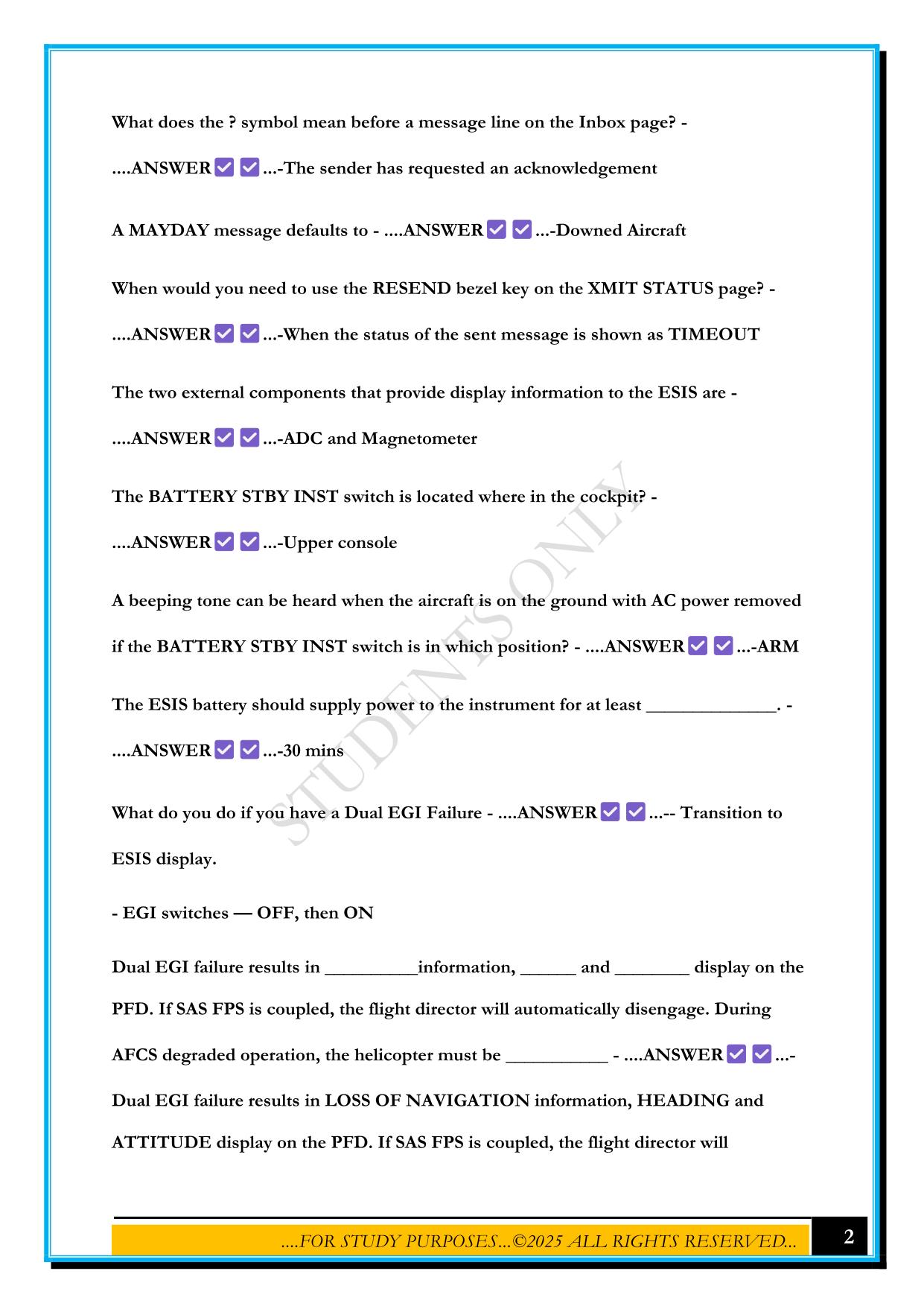 GROUND SCHOOL EXAM 3 2025 QUESTIONS AND ANSWERS