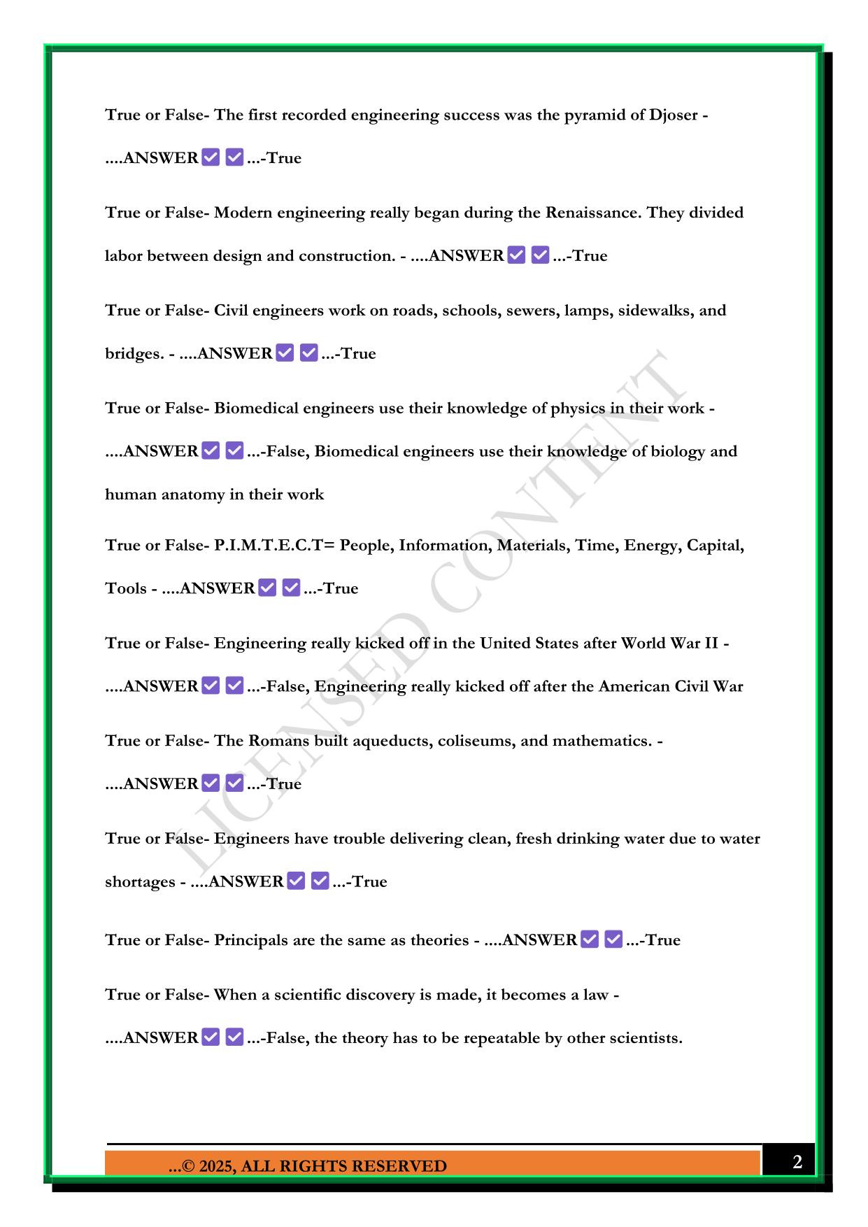 FUNDAMENTALS OF ENGINEERING (FUNDIES) FINAL EXAM 2025 QUESTIONS AND ANSWERS