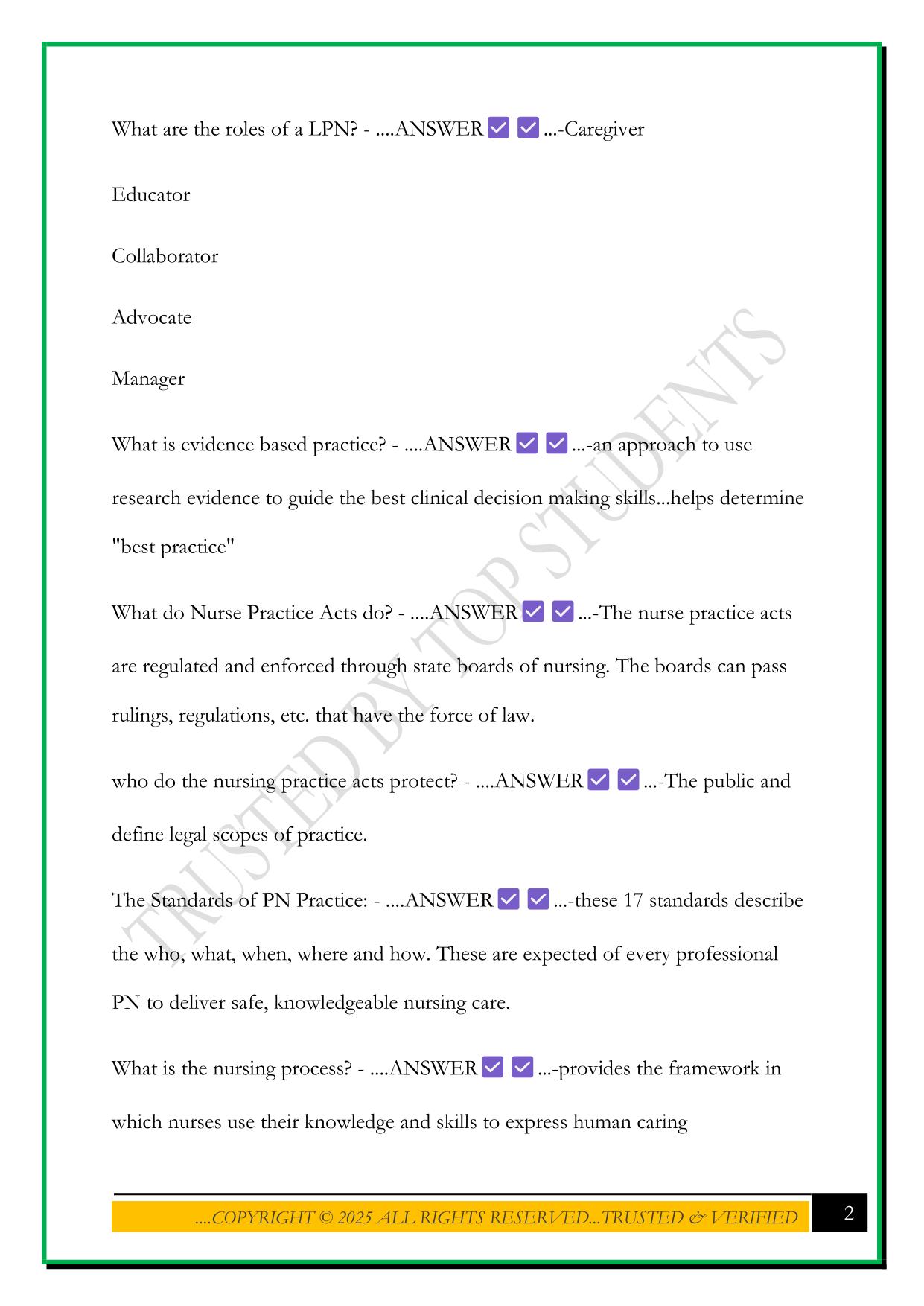 PN FUNDAMENTALS TEST 1 2025 QUESTIONS AND ANSWERS