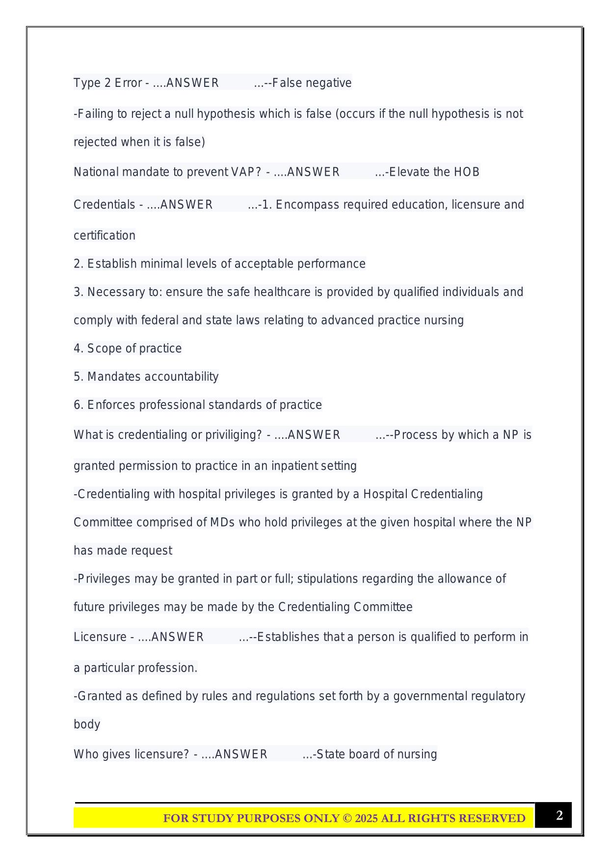 AGACNP 106 Exam 2025 Questions and Answers