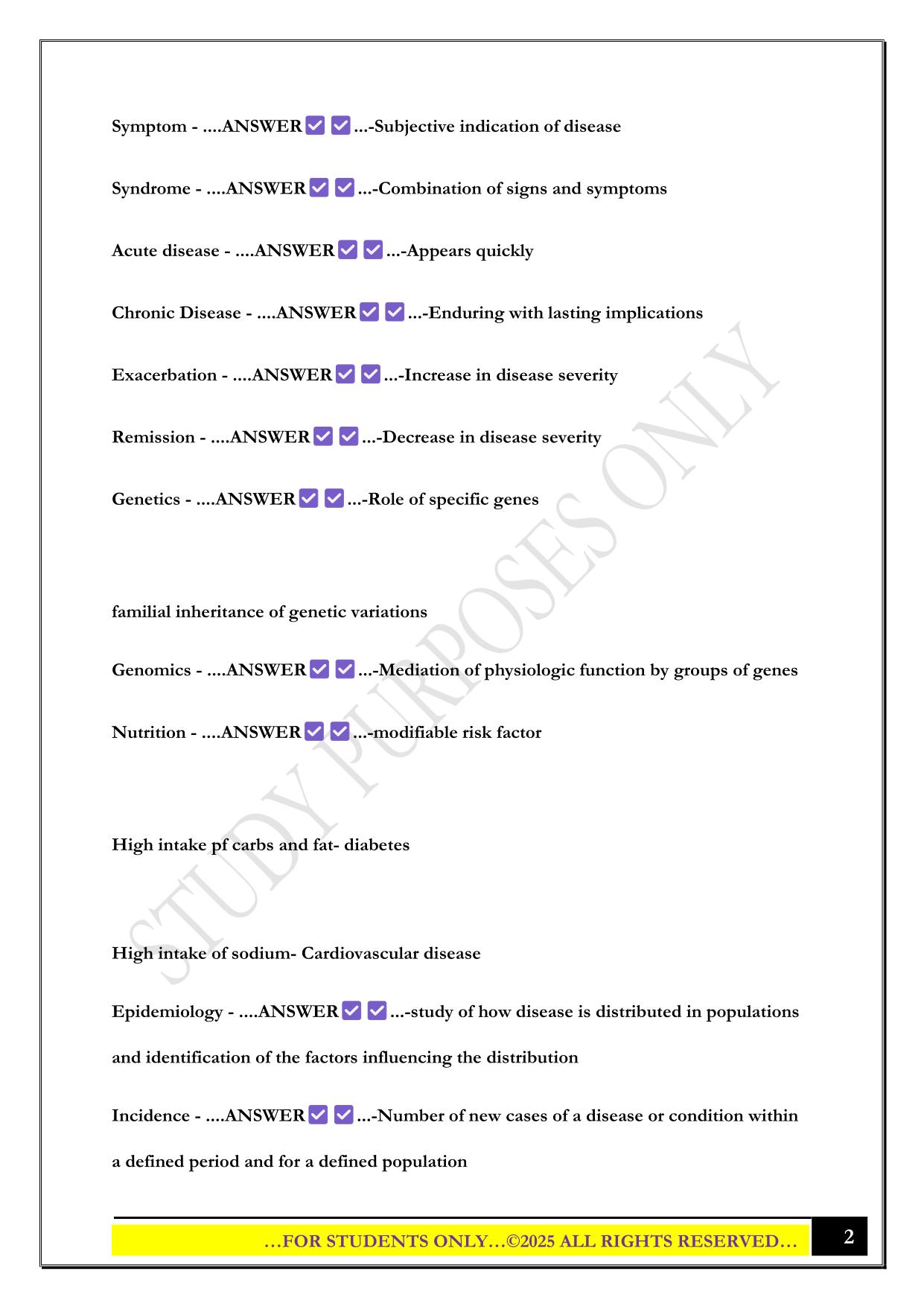 GCU BIO-322 Exam 1 2025 Questions and Answers