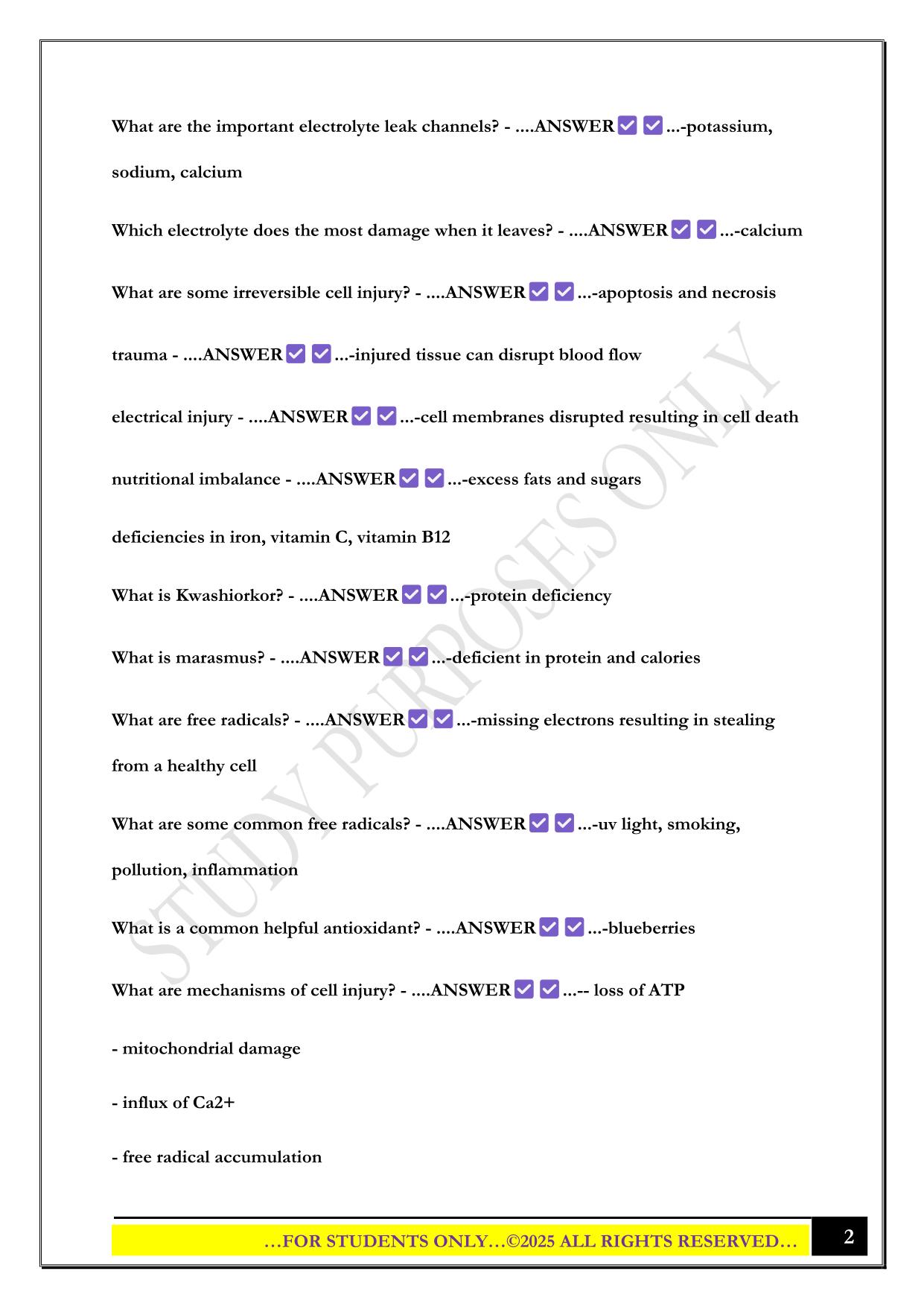 GCU BIO 322 Exam 1 2025 Questions and Answers