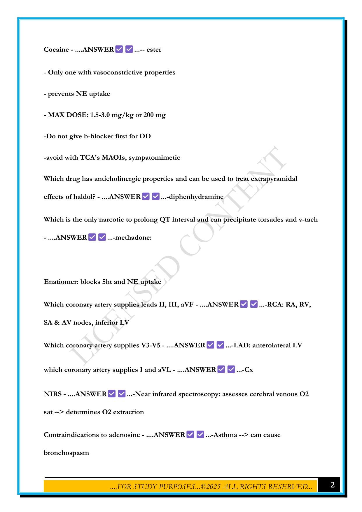 CRNA BOARDS EXAM 2025 QUESTIONS AND ANSWERS