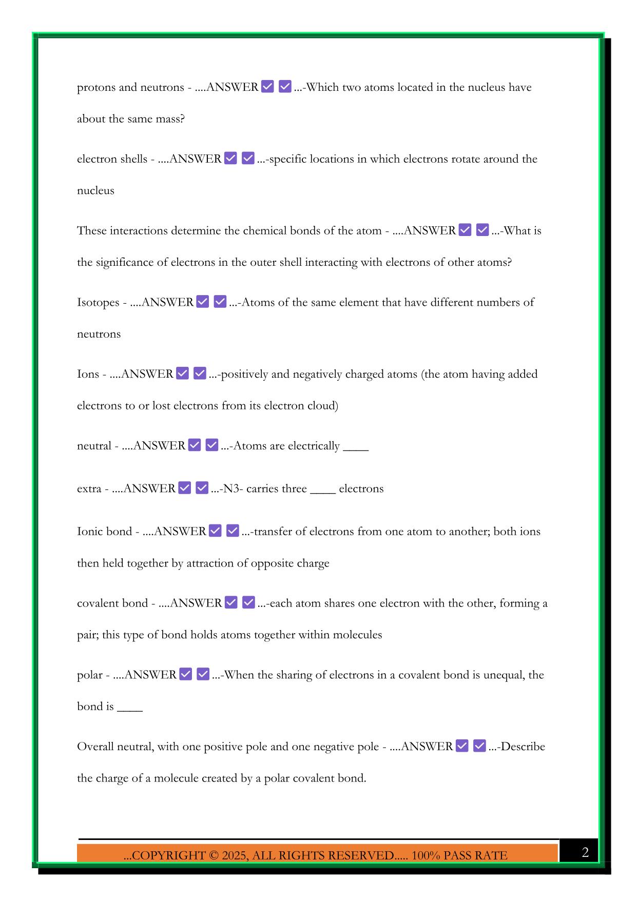 BIO-100 EXAM 5 2025 QUESTIONS AND ANSWERS