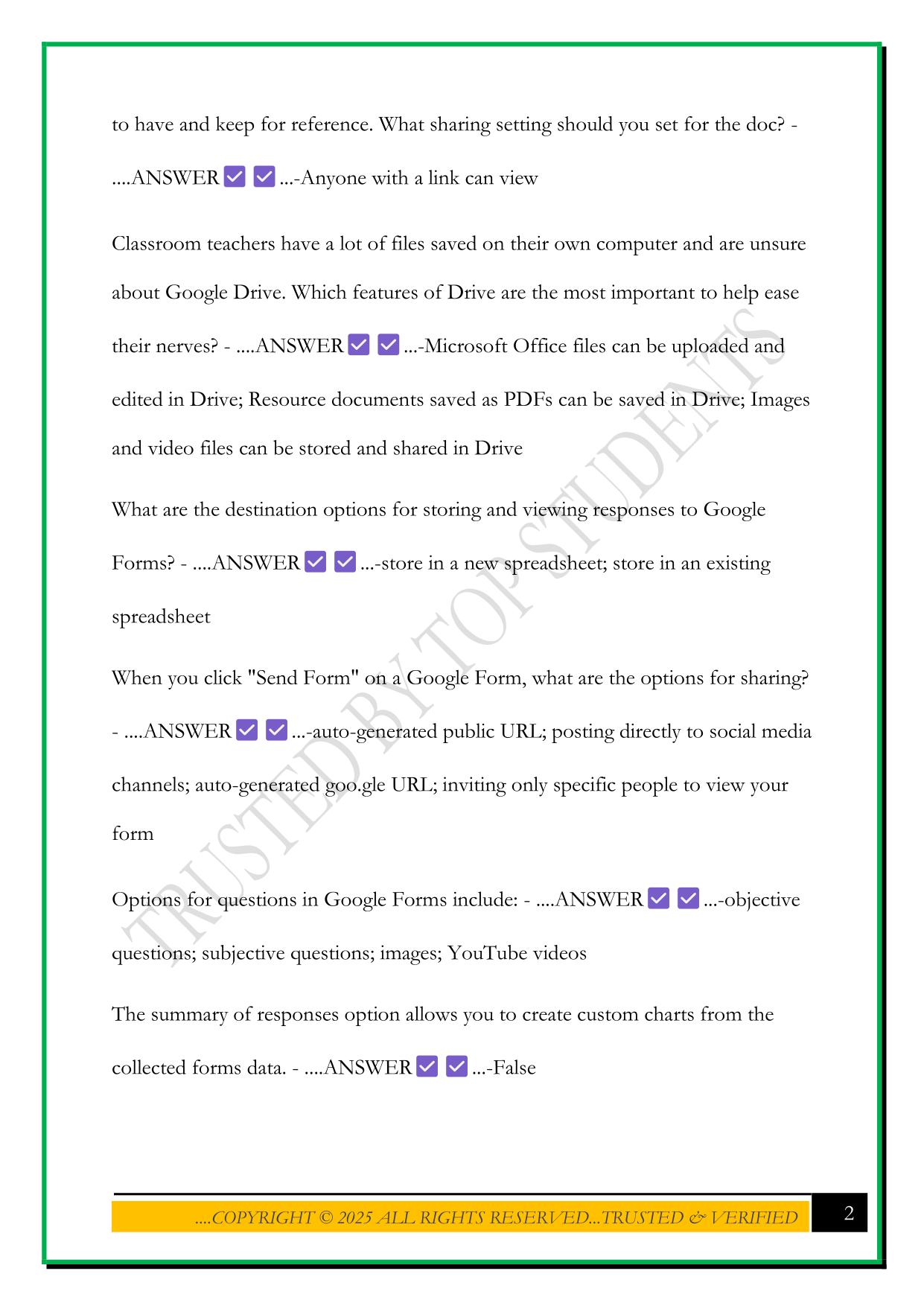 CERTIFIED GOOGLE EDUCATOR LEVEL 1 EXAM 2025 QUESTIONS AND ANSWERS