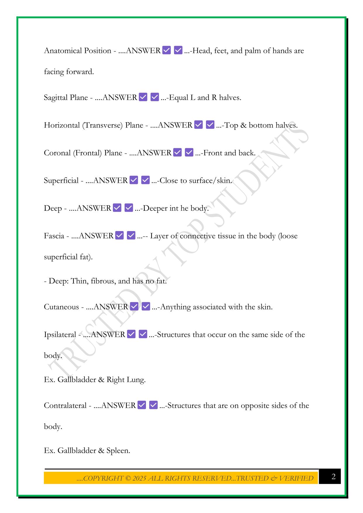 BIOL 2255 LECTURE EXAM 1 2025 QUESTIONS AND ANSWERS