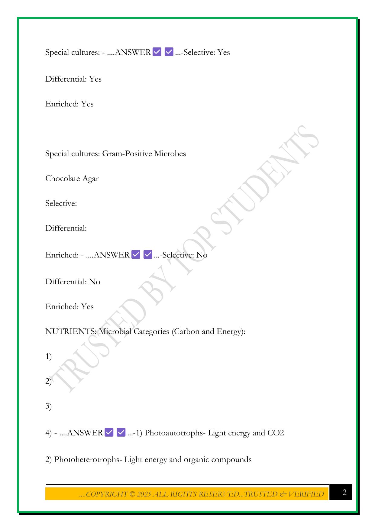 BIOD 171: MICROBIOLOGY W/ LAB (PORTAGE LEARNING) EXAM 2025 QUESTIONS AND ANSWERS