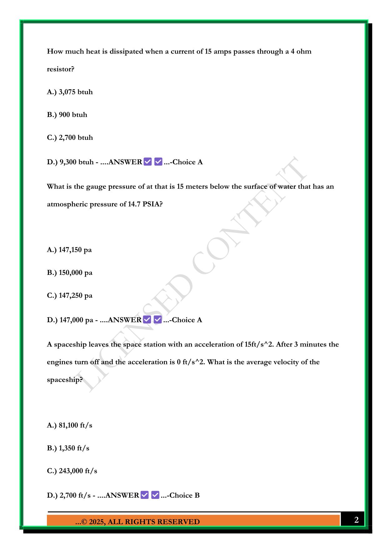 FUNDAMENTALS OF ENGINEERING PRACTICE EXAM 1 2025 QUESTIONS AND ANSWERS