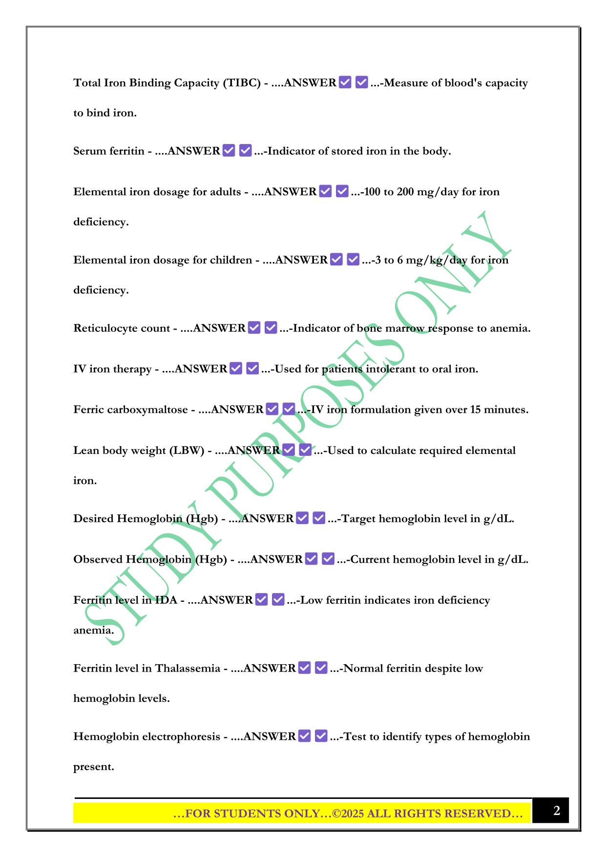 Final review NURS 5432 UTA Exam 2025 Questions and Answers