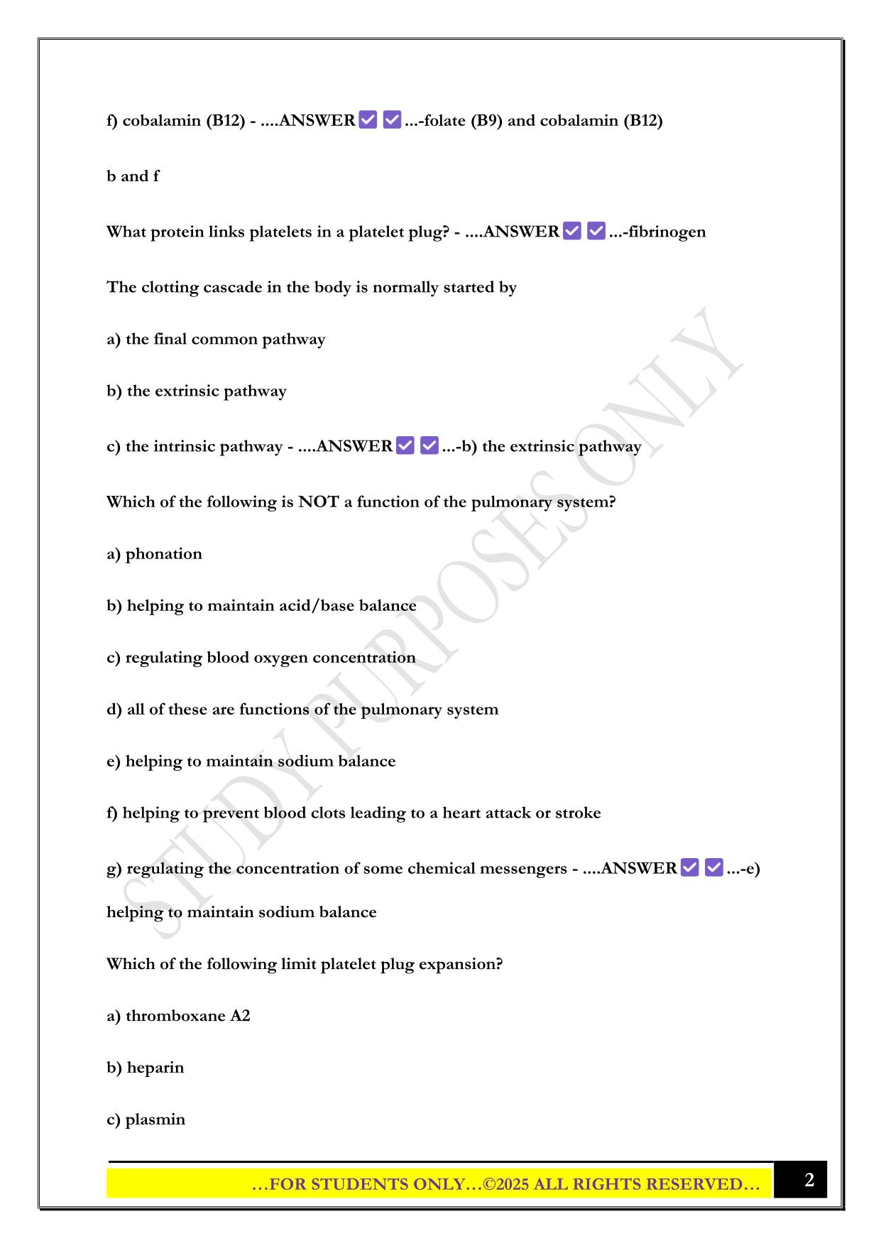 BIOL 322 Exam 3 Quiz 2025 Questions with Correct Answers