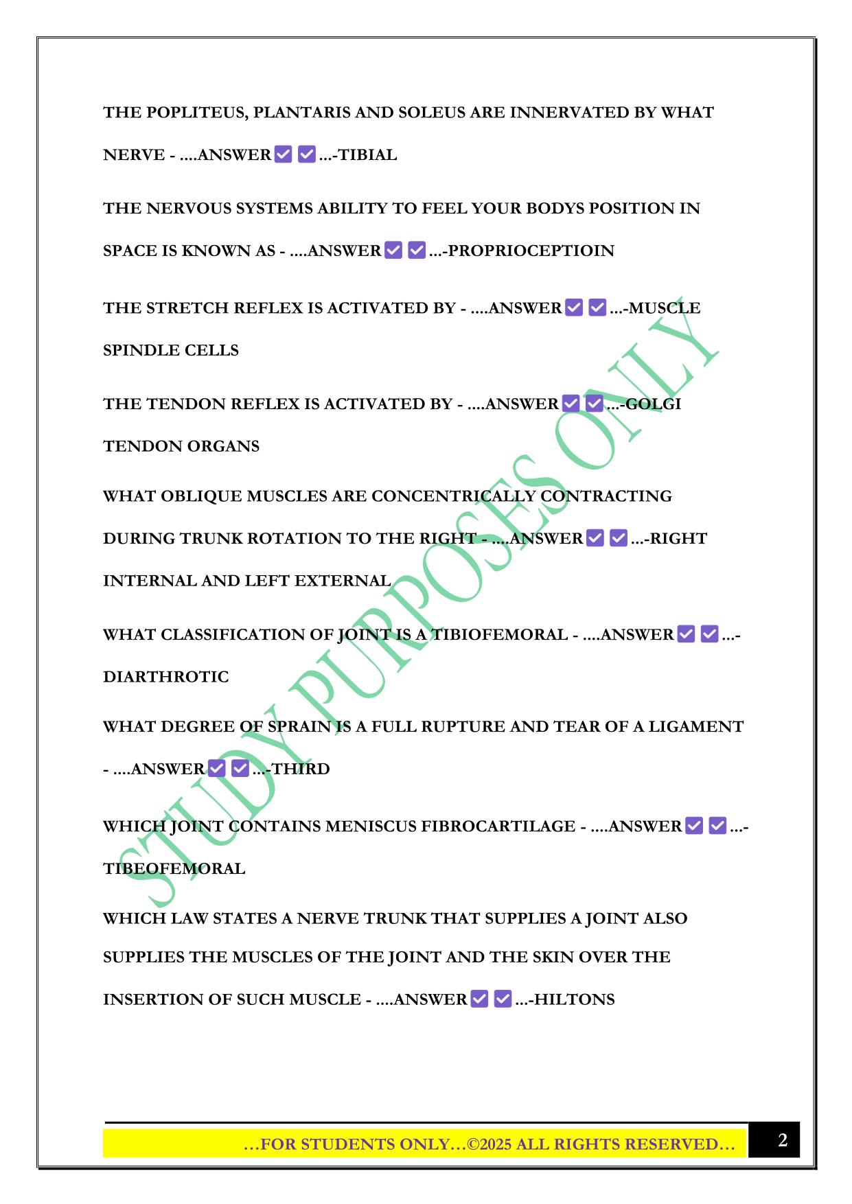 MASSAGE ENVY PRACTICE MBLEX EXAM 2025 QUESTIONS AND ANSWERS