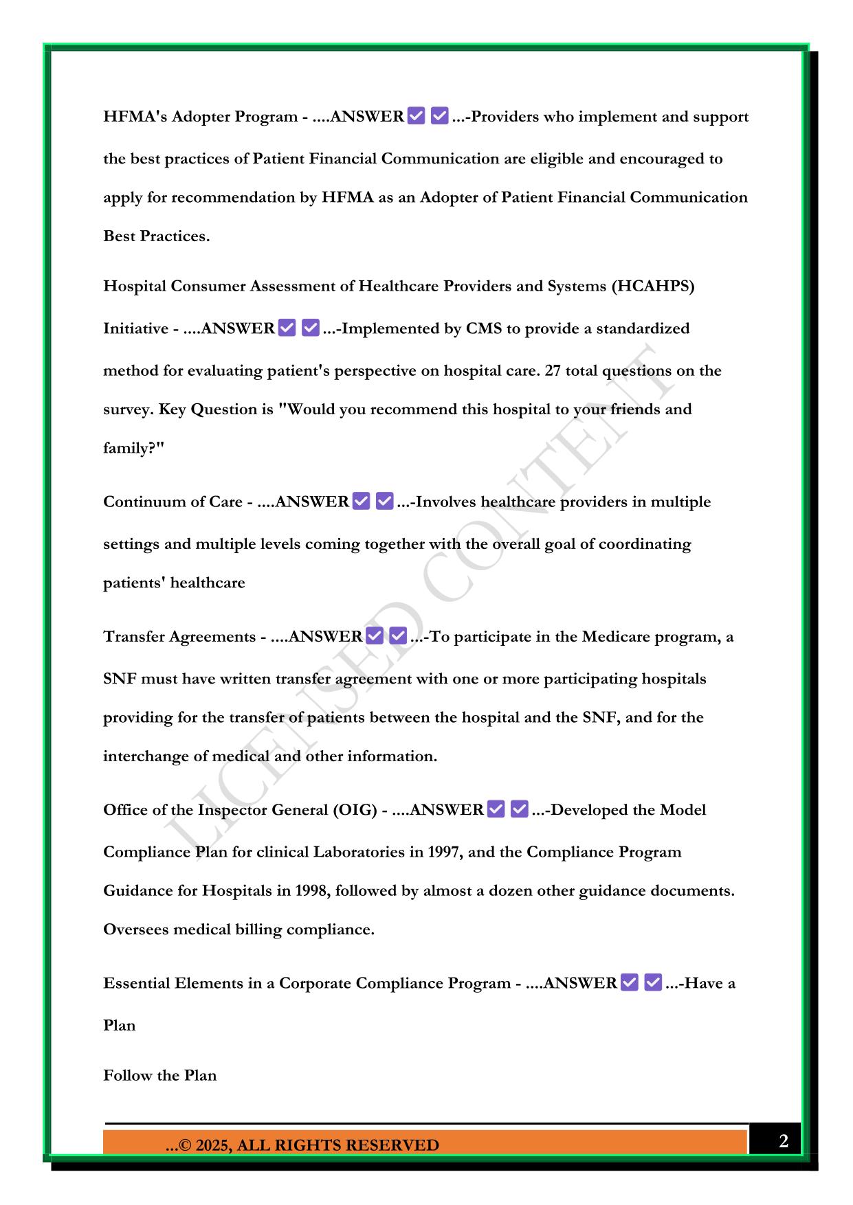 CRCR EXAM UNIT 1 2025 QUESTIONS AND ANSWERS