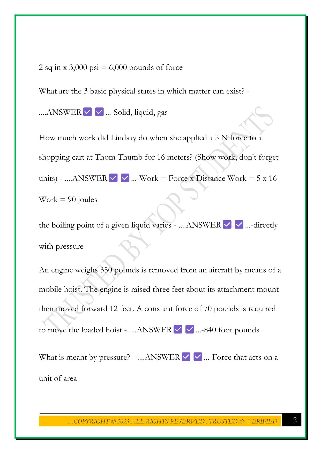 FAA AVIATION PHYSICS QUESTION BANK EXAM 2025 QUESTIONS AND ANSWERS