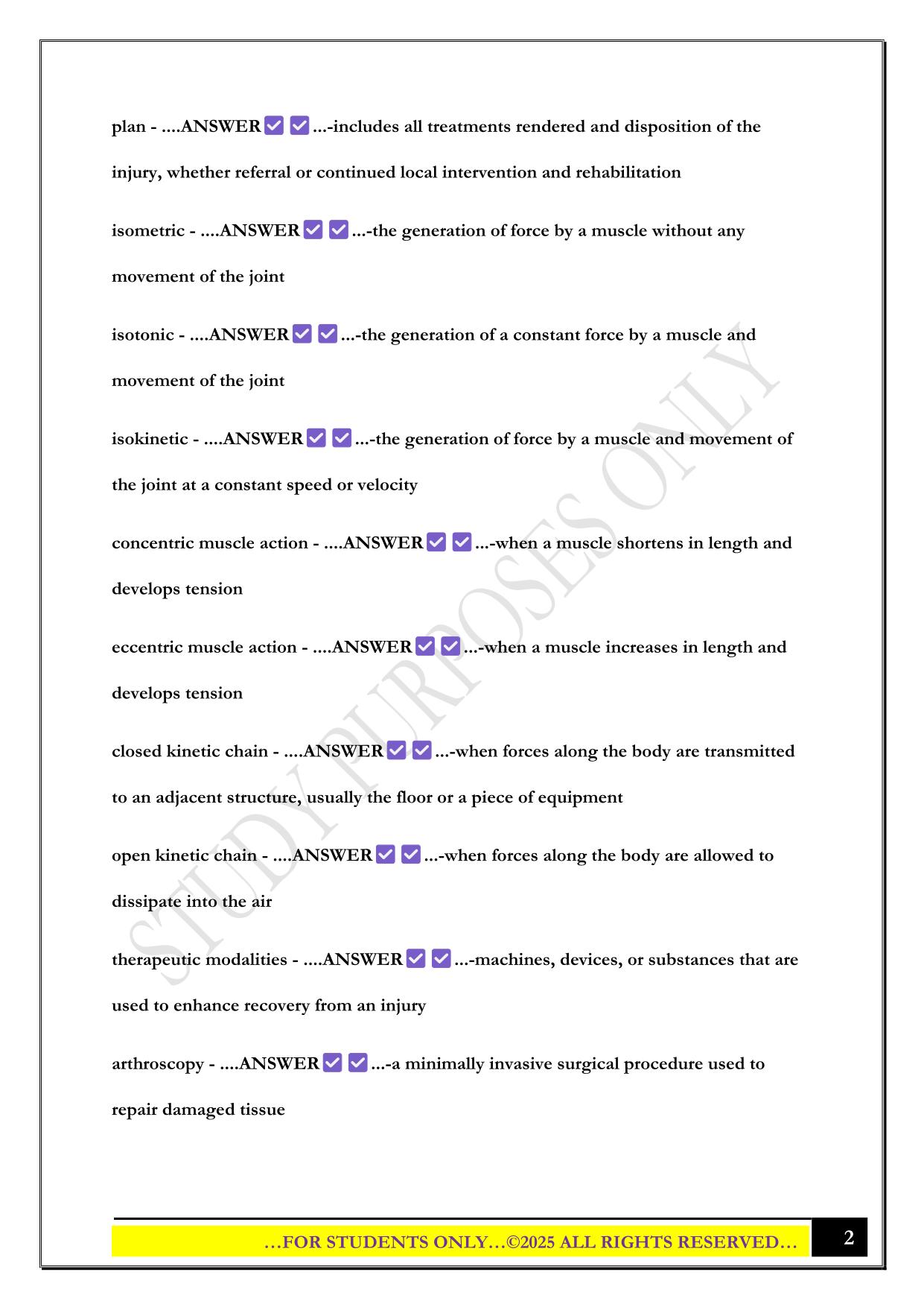 Intro to Exercise Science (Exam 2 practice) IUPUI 2025 Questions and Answers