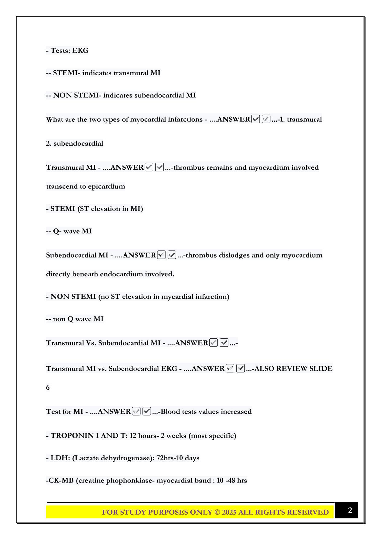 GCU PATHO final Bio 322 Exam 2025 Questions and Answers