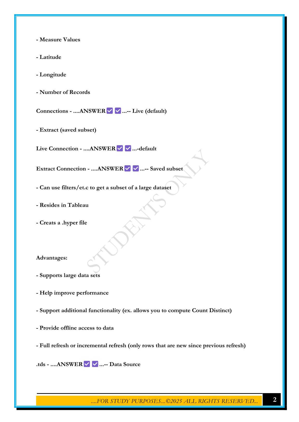 TABLEAU DESKTOP SPECIALIST CERTIFICATION EXAM 2025 QUESTIONS AND ANSWERS