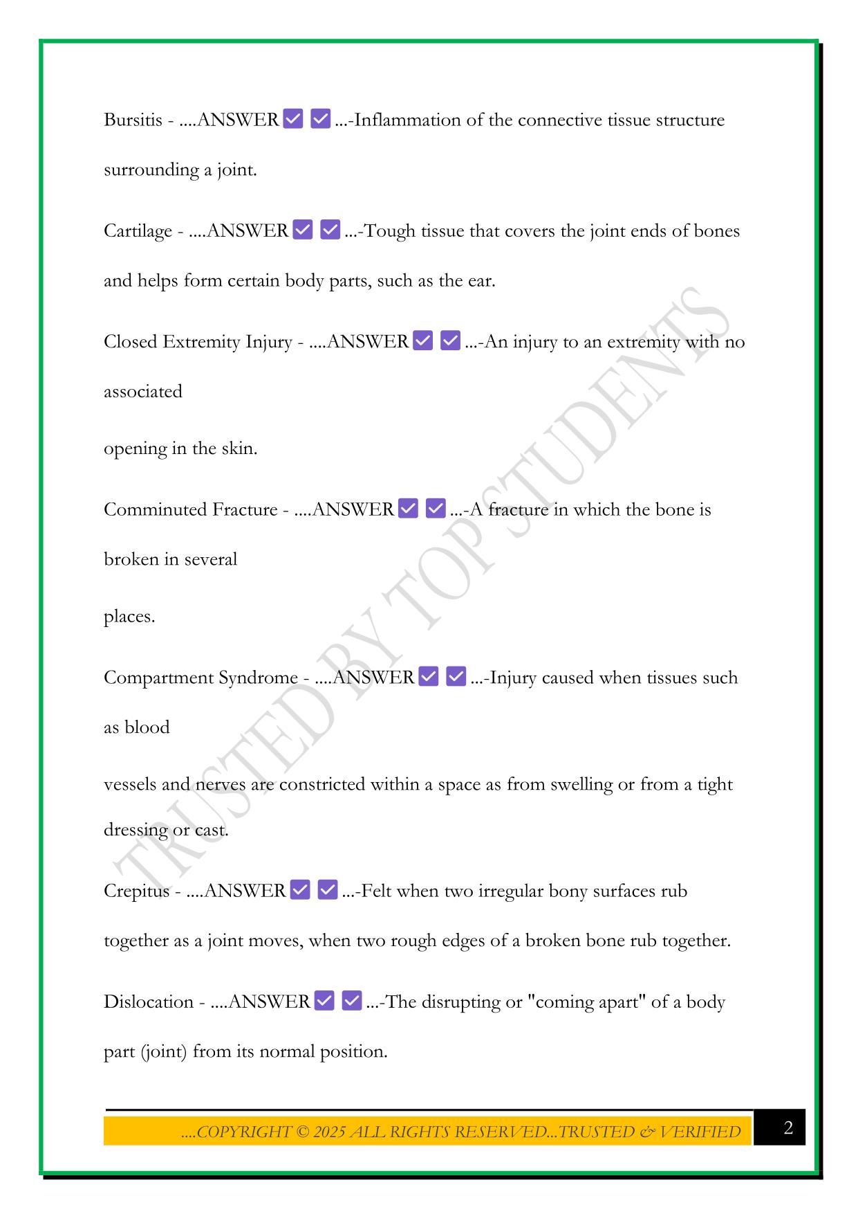 HCB 102.8.1-1 MUSCULOSKELETAL SYSTEM EXAM 2025 QUESTIONS AND ANSWERS