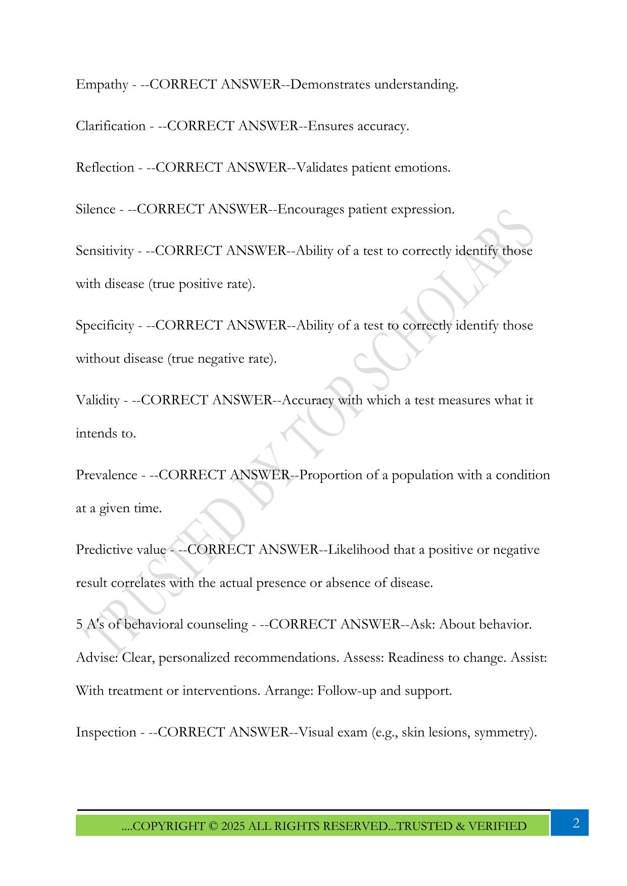 NUR 634 Midterm Study Guide: Clinical Assessments Exam 2025 Questions and Answers