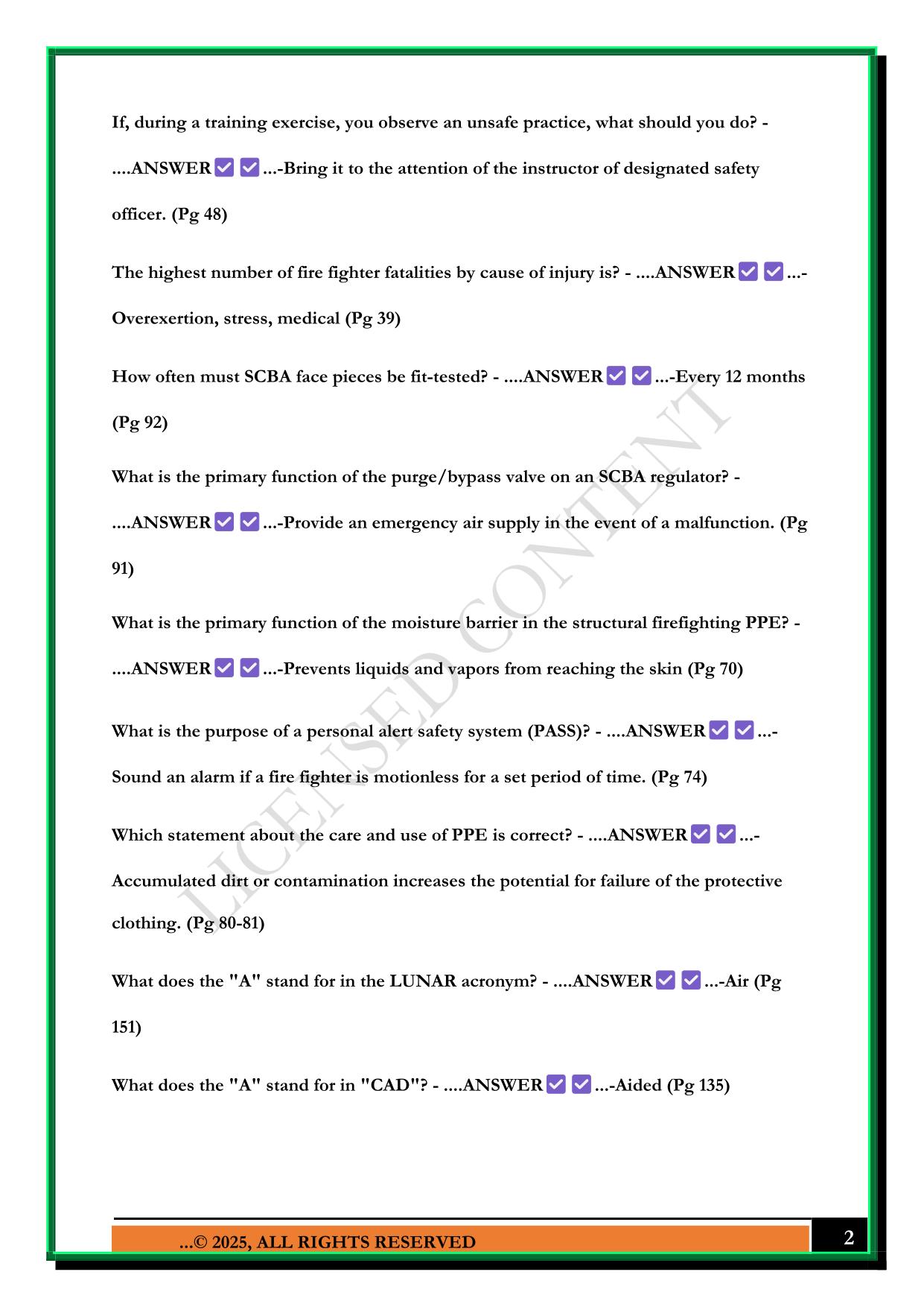 FIRE FIGHTER 1 EXAM PREP QUESTIONS 2025 WITH CORRECT ANSWERS