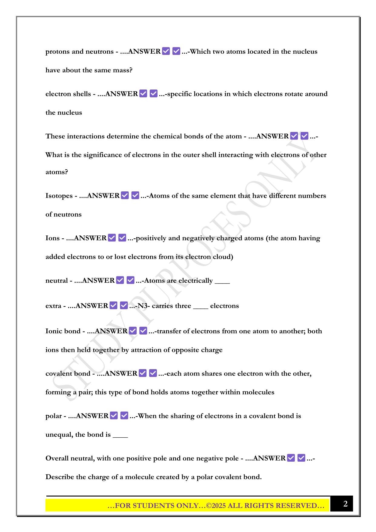 BIO-100 Exam 5 2025 Questions and Answers