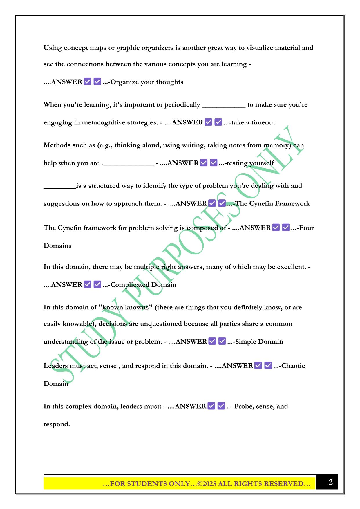 NCOA DLC 2.0 Problem Solving Final Test 1 2025 Questions and Answers