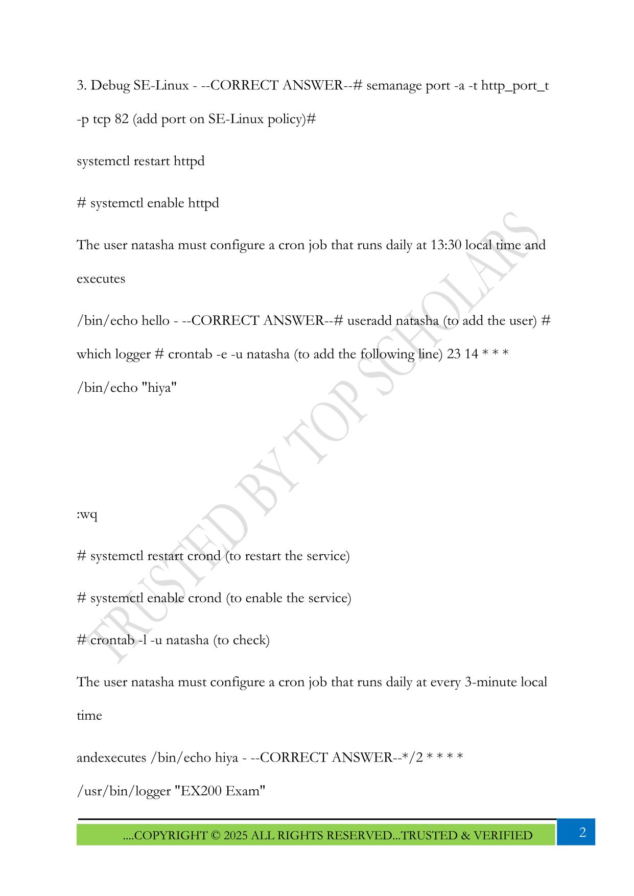 RHCSA(EX200) EXAM-PAPER 2025 QUESTIONS AND ANSWERS