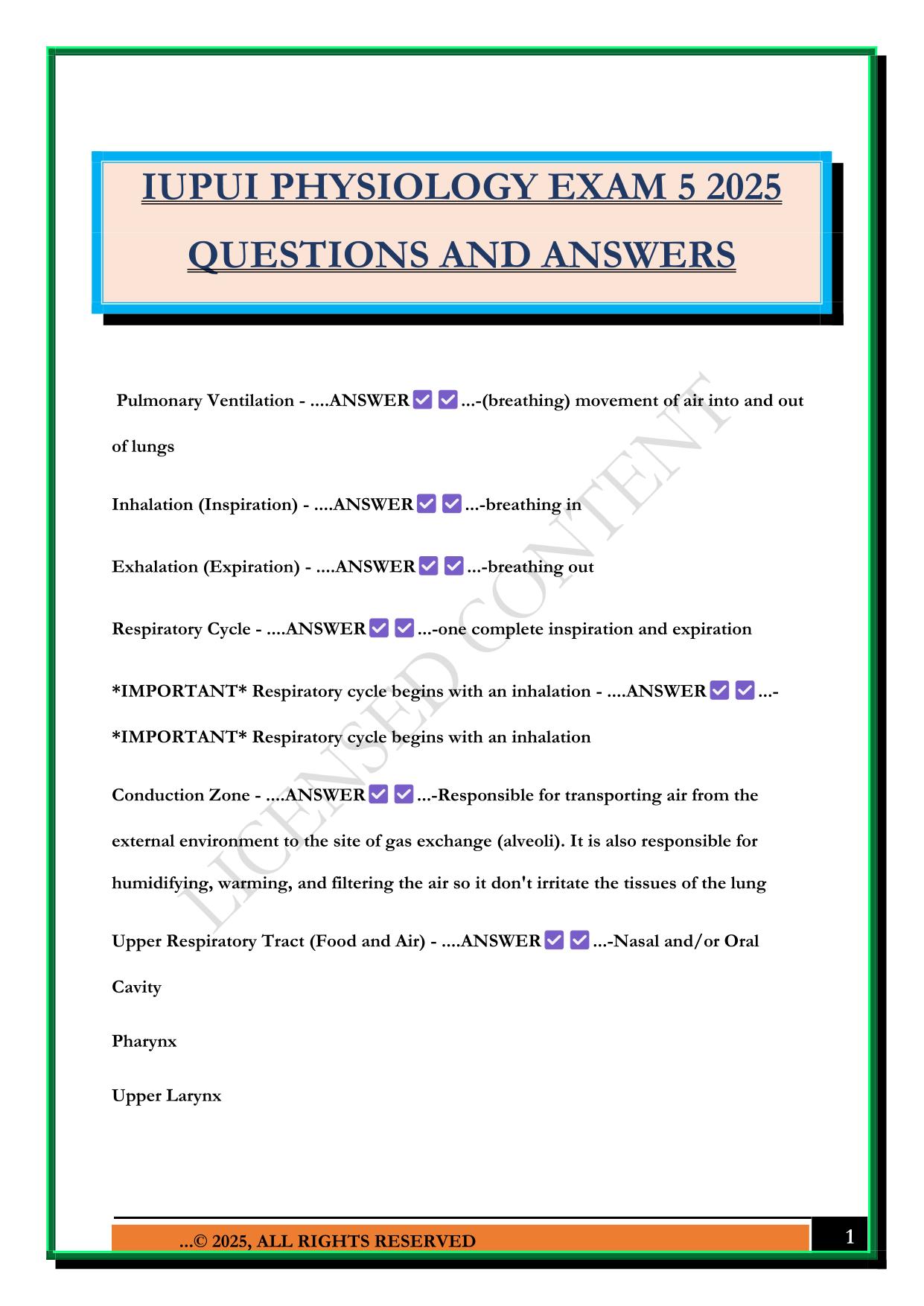 IUPUI Bundled Exams Questions and Answers 100% Pass