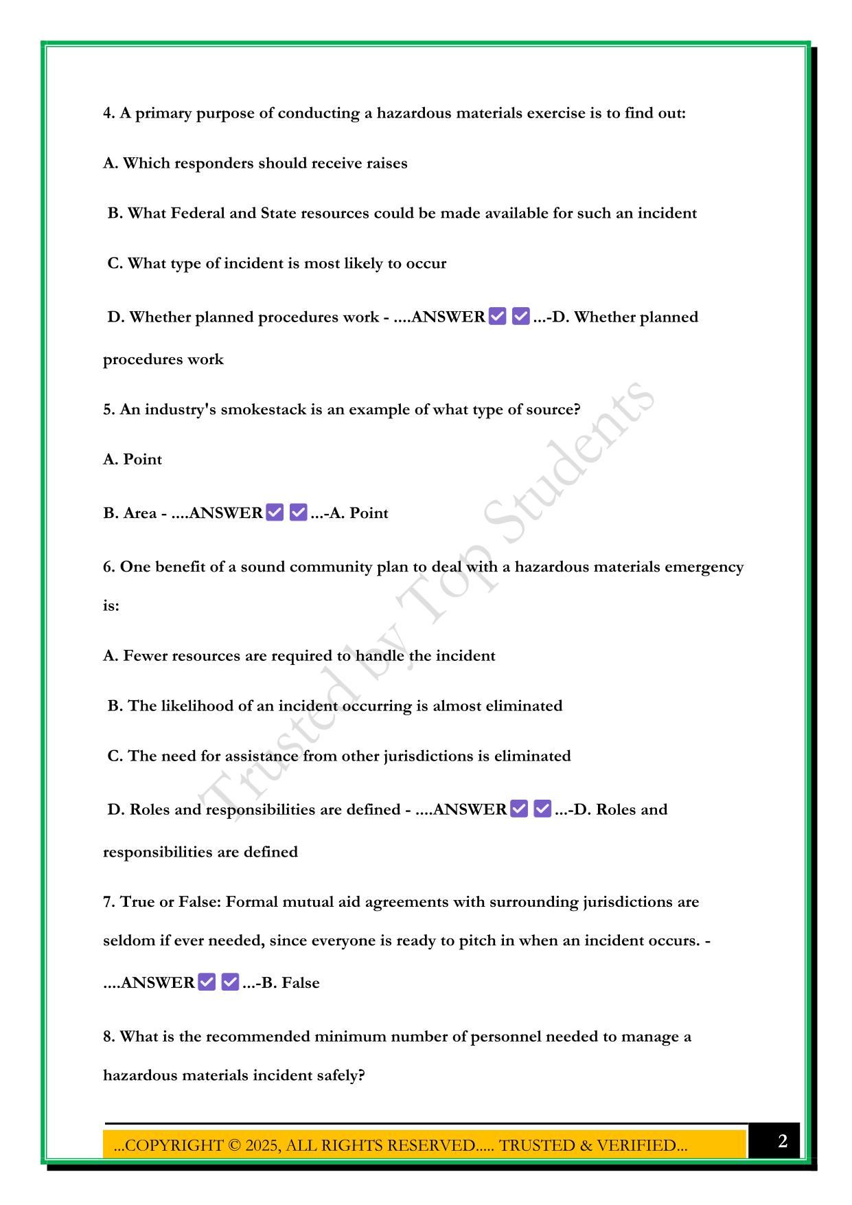 HAZMAT 5A EXAM 2025 QUESTIONS AND ANSWERS