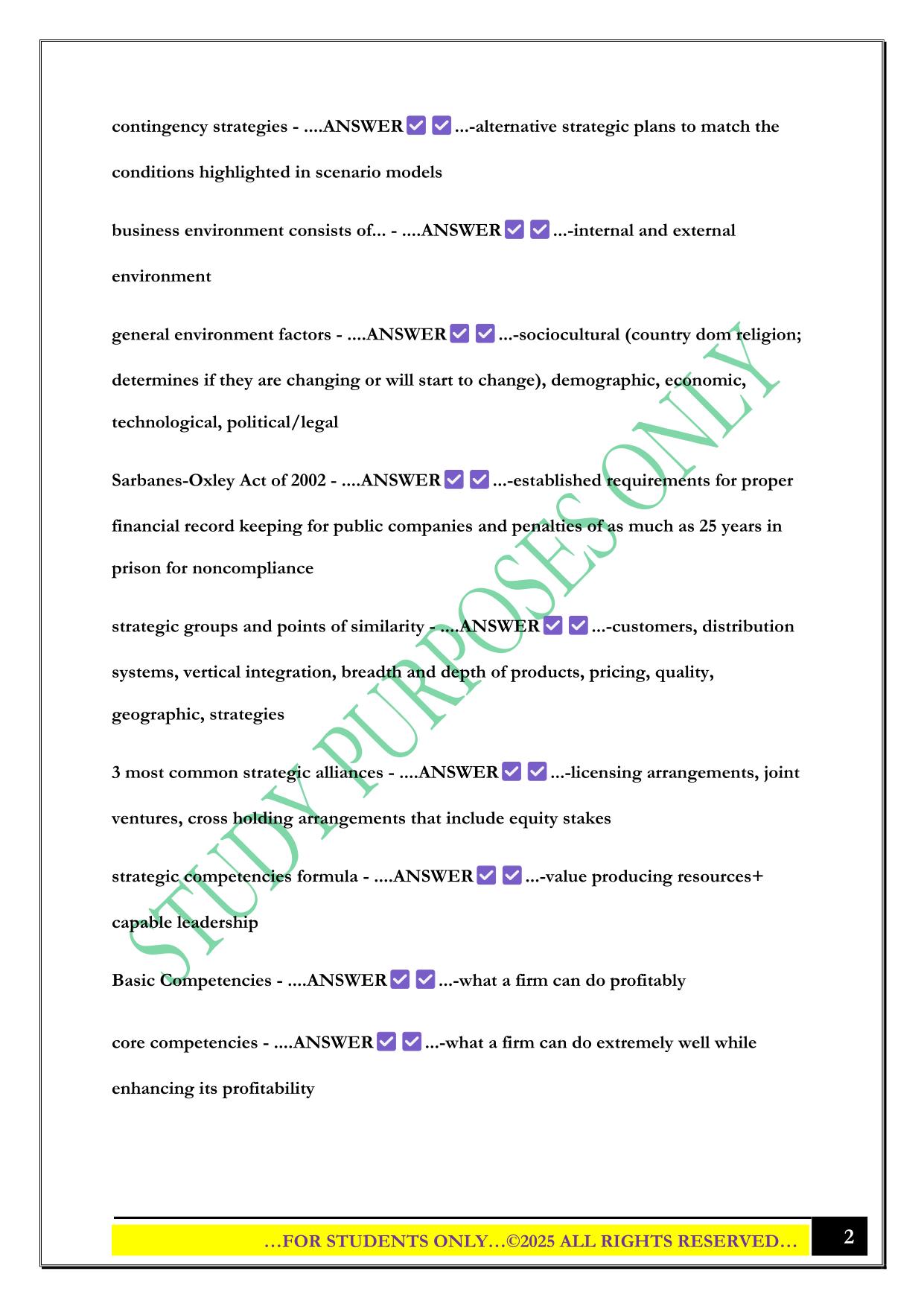 Ray's BMGT 481 Test One 2025 Questions and Answers