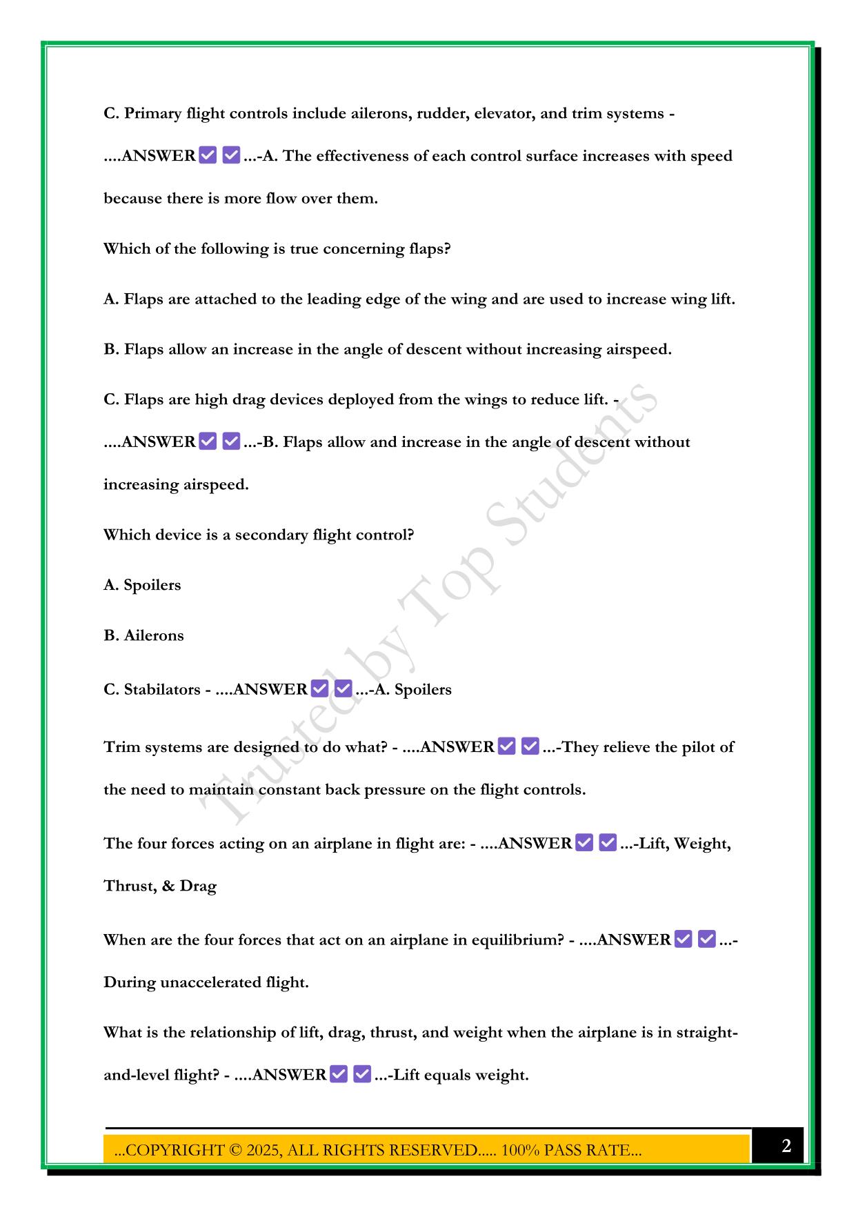 PRIVATE PILOT EXAM PRACTICE 2025 QUESTIONS AND ANSWERS